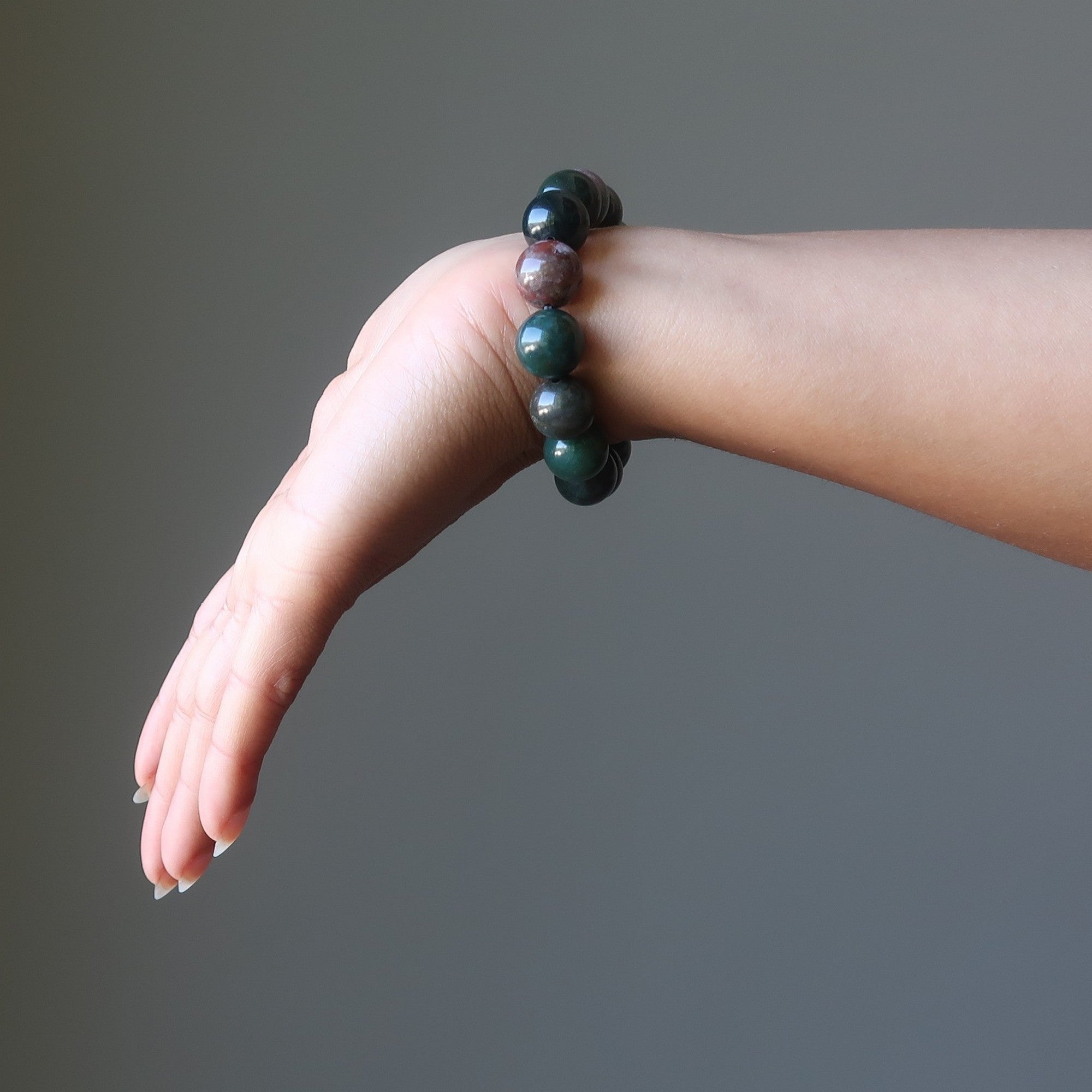 Bloodstone Bracelet Natural Gemstone Beads Vivid Motivation