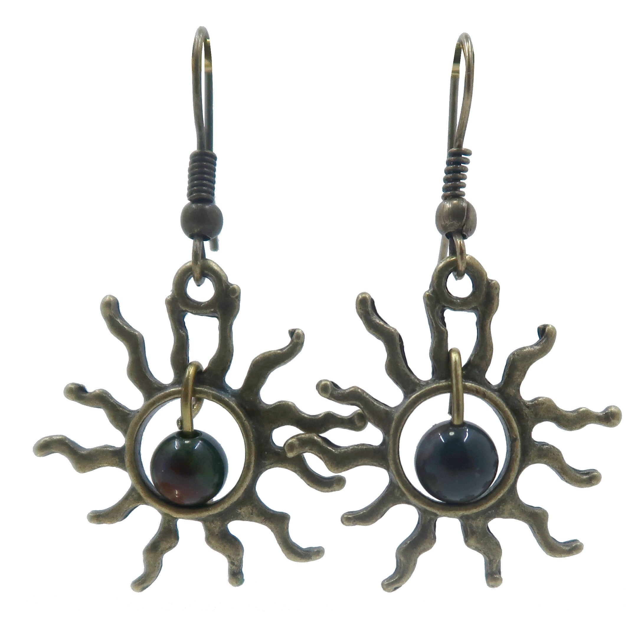 Boucles d'oreilles héliotrope vieilli Soleil Tout-Puissant