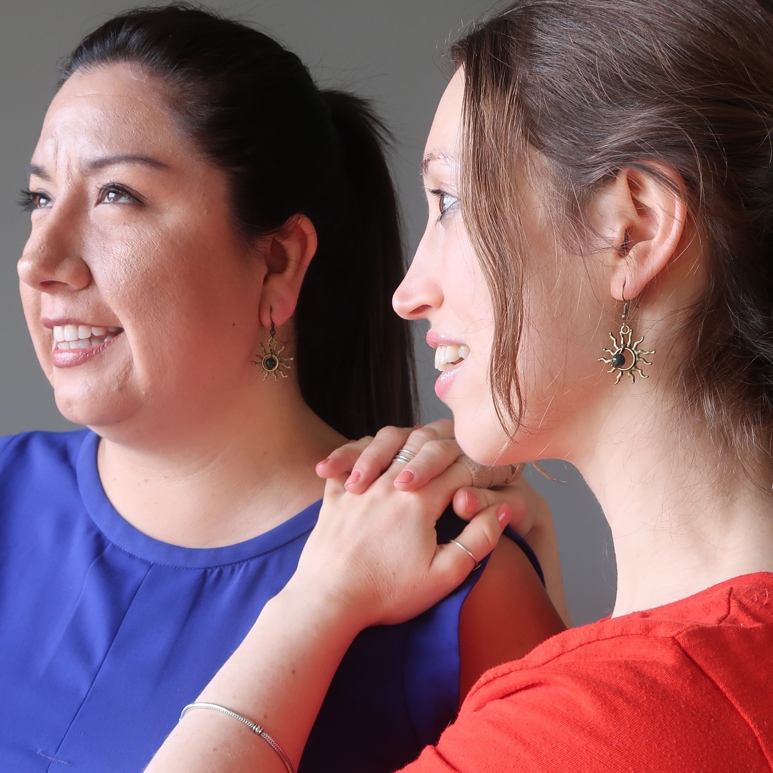 Boucles d'oreilles héliotrope vieilli Soleil Tout-Puissant