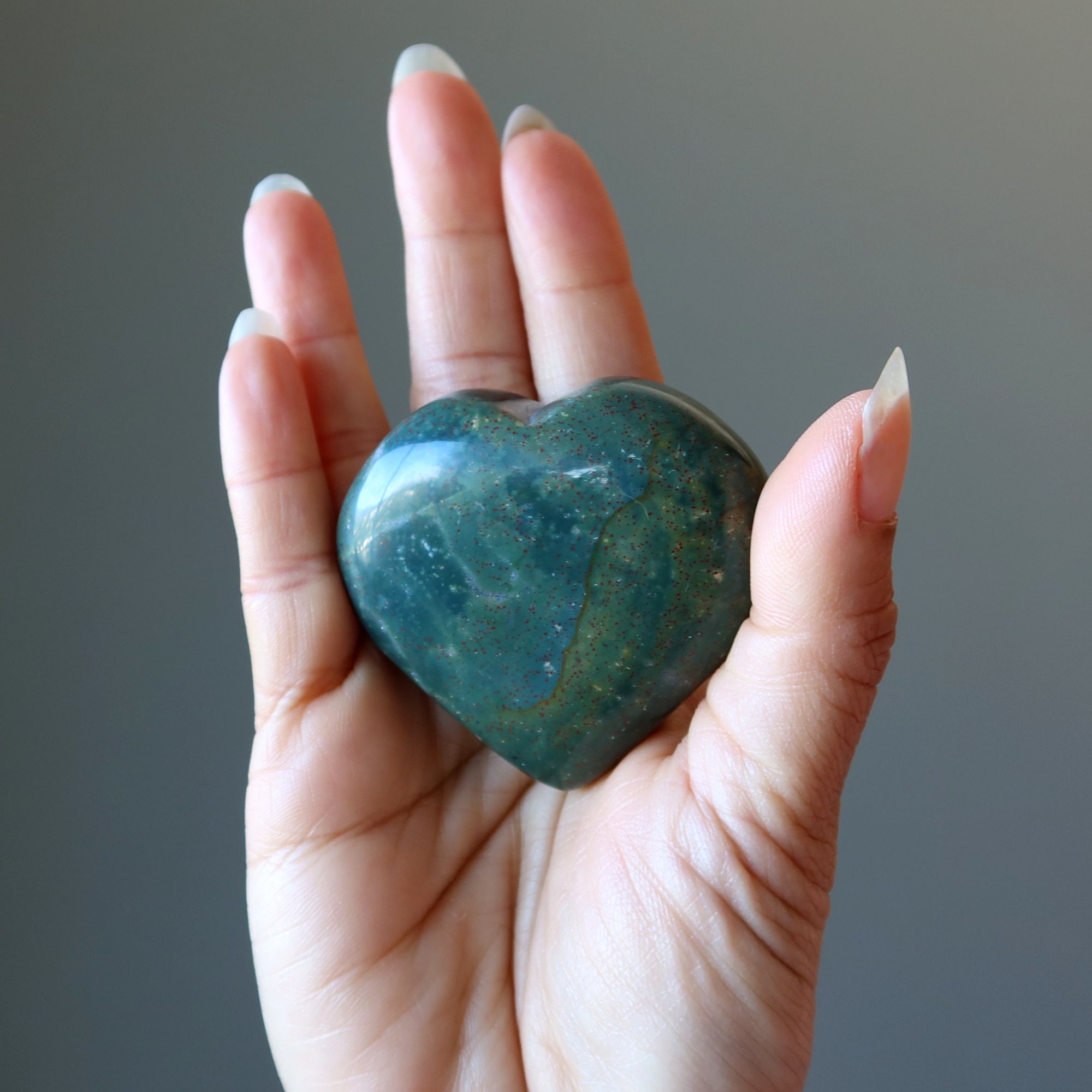 Héliotrope Cœur Courage Amour Pierre Rouge Vert