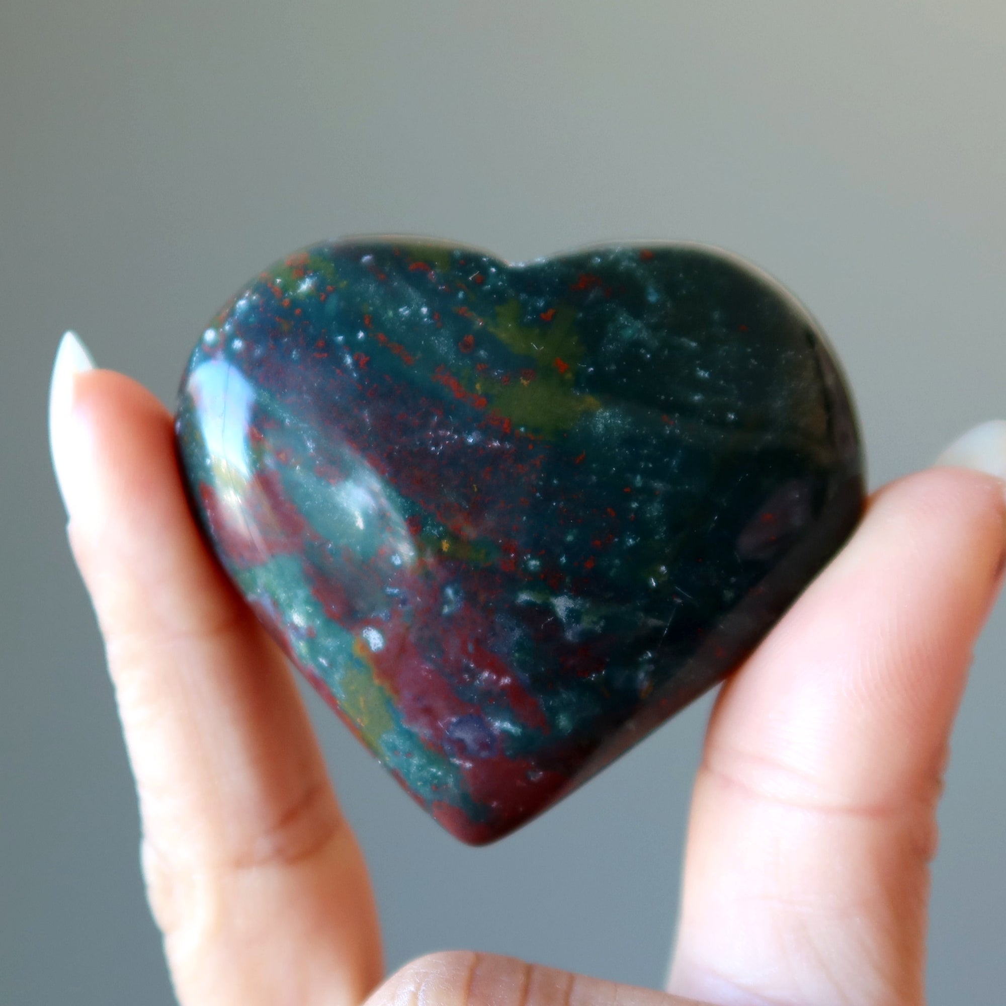 Héliotrope Cœur Courage Amour Pierre Rouge Vert