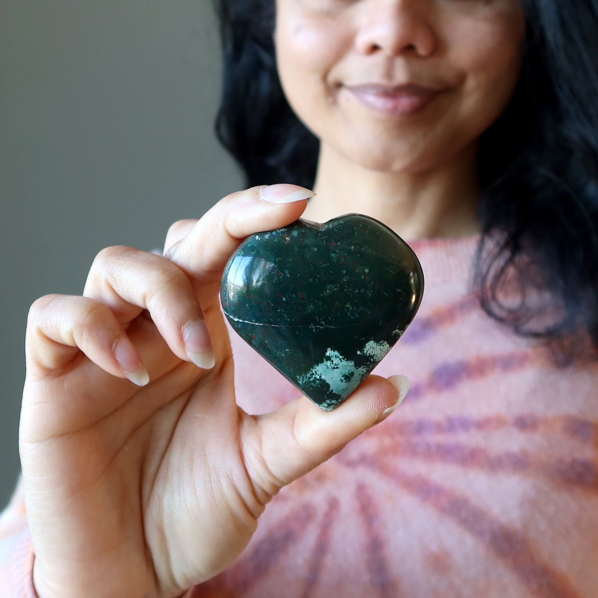 Héliotrope Cœur Courage Amour Pierre Rouge Vert