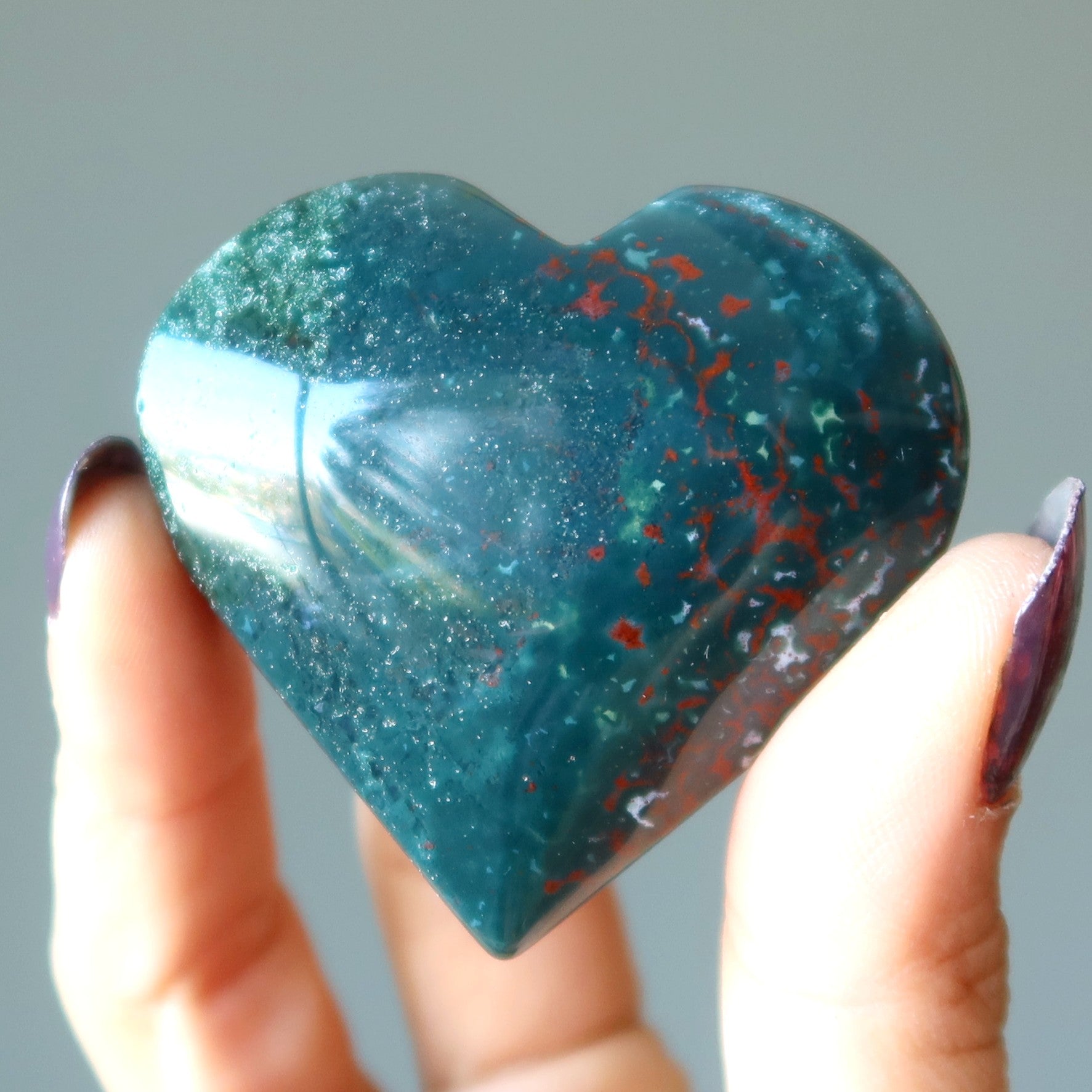 Héliotrope Cœur Courage Amour Pierre Rouge Vert