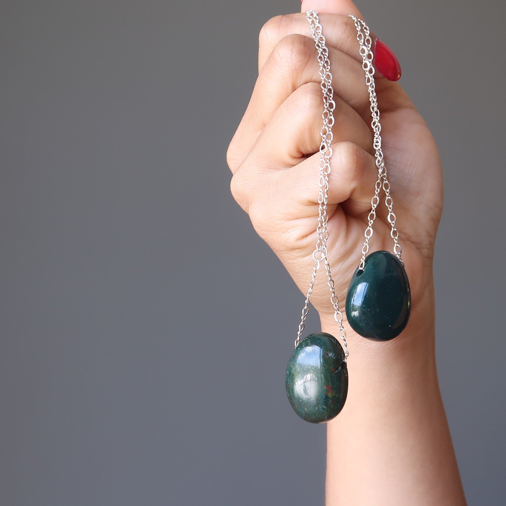 Bloodstone Necklace Bravery  Stone Sterling Silver