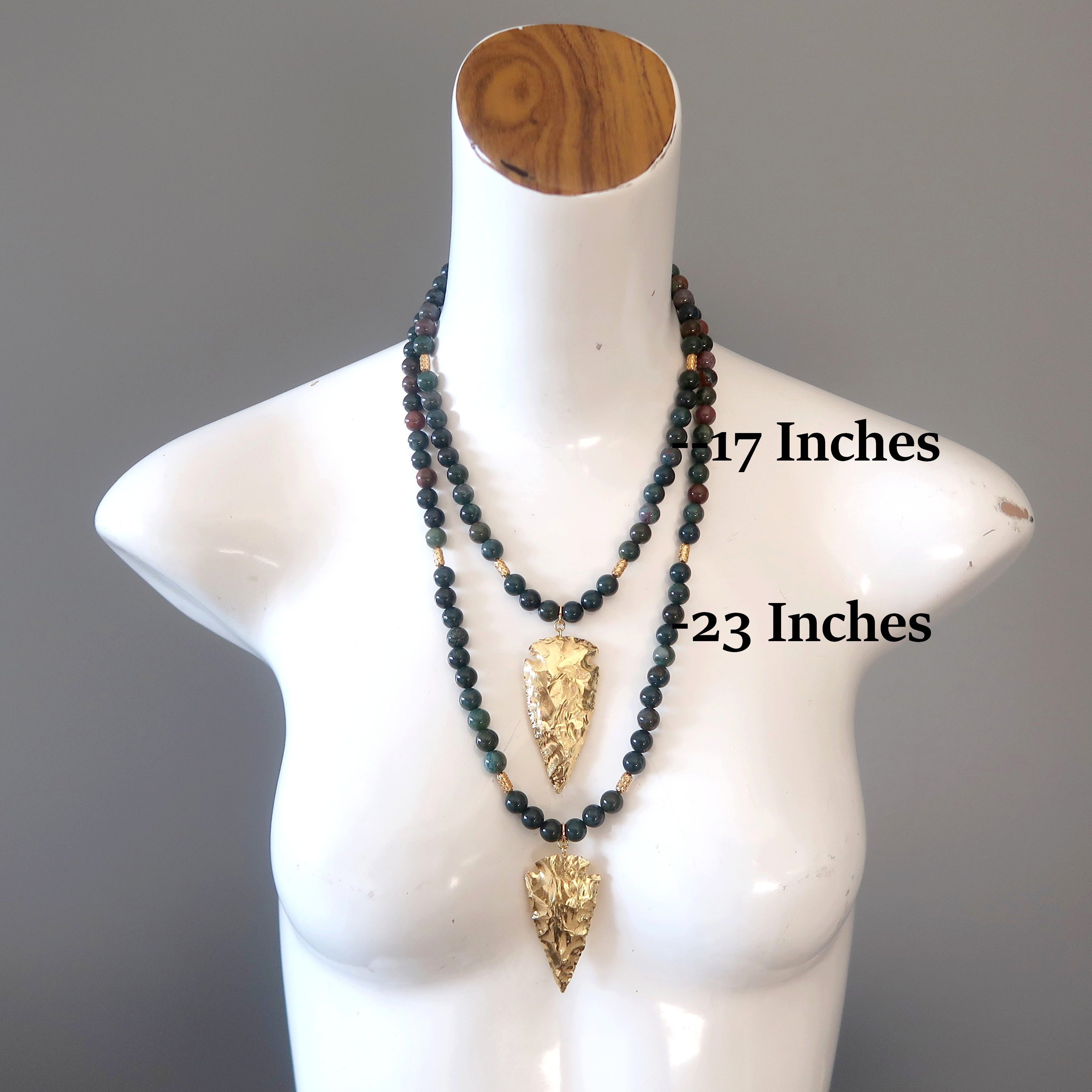 Bloodstone Necklace Brave Soul Gold Arrowhead