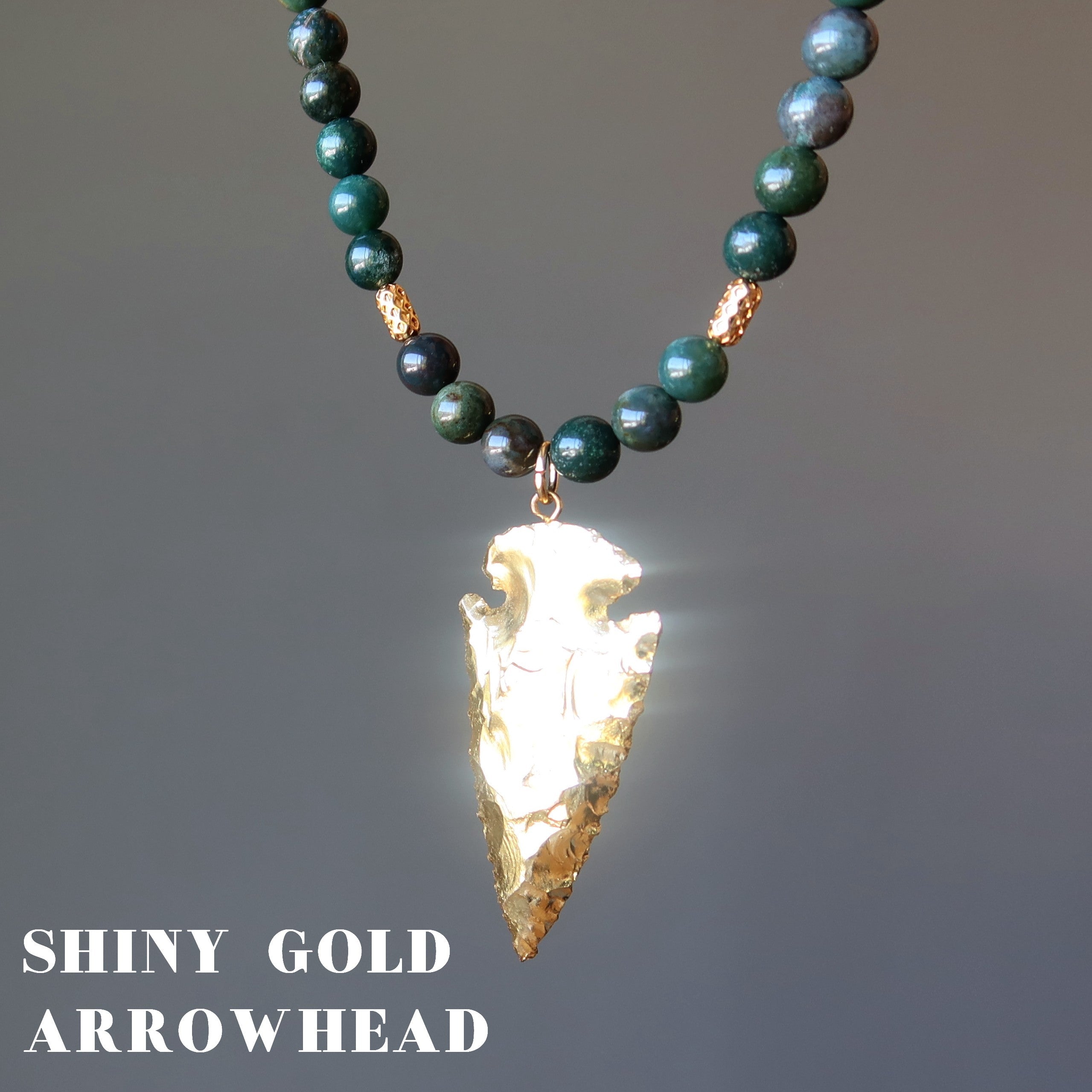 Bloodstone Necklace Brave Soul Gold Arrowhead