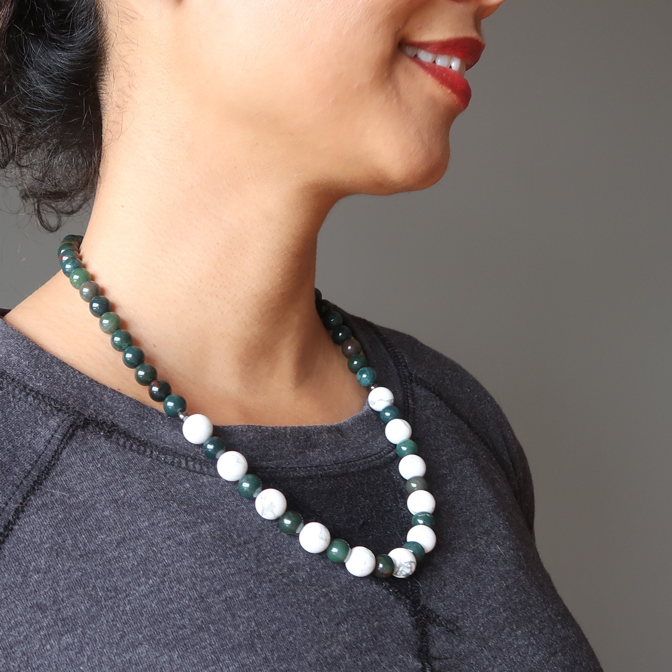 Bloodstone Necklace Howlite Mind Focus Gems
