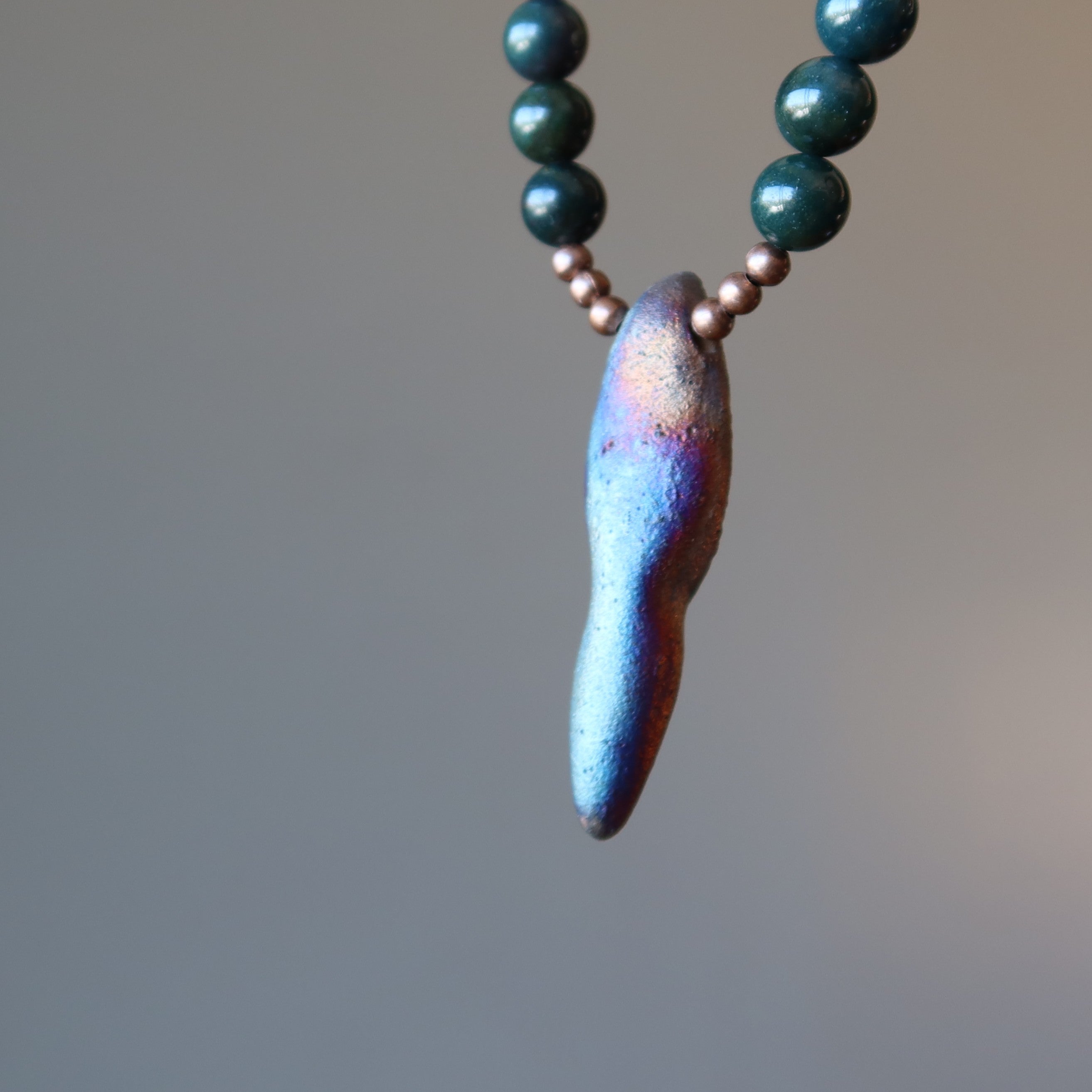 Bloodstone Necklace Goddess Raku Earth Stones