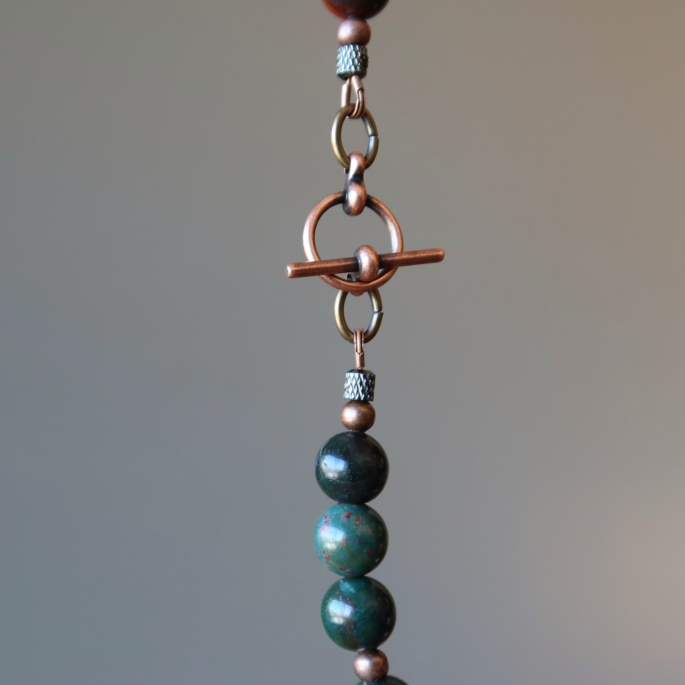 Bloodstone Necklace Goddess Raku Earth Stones
