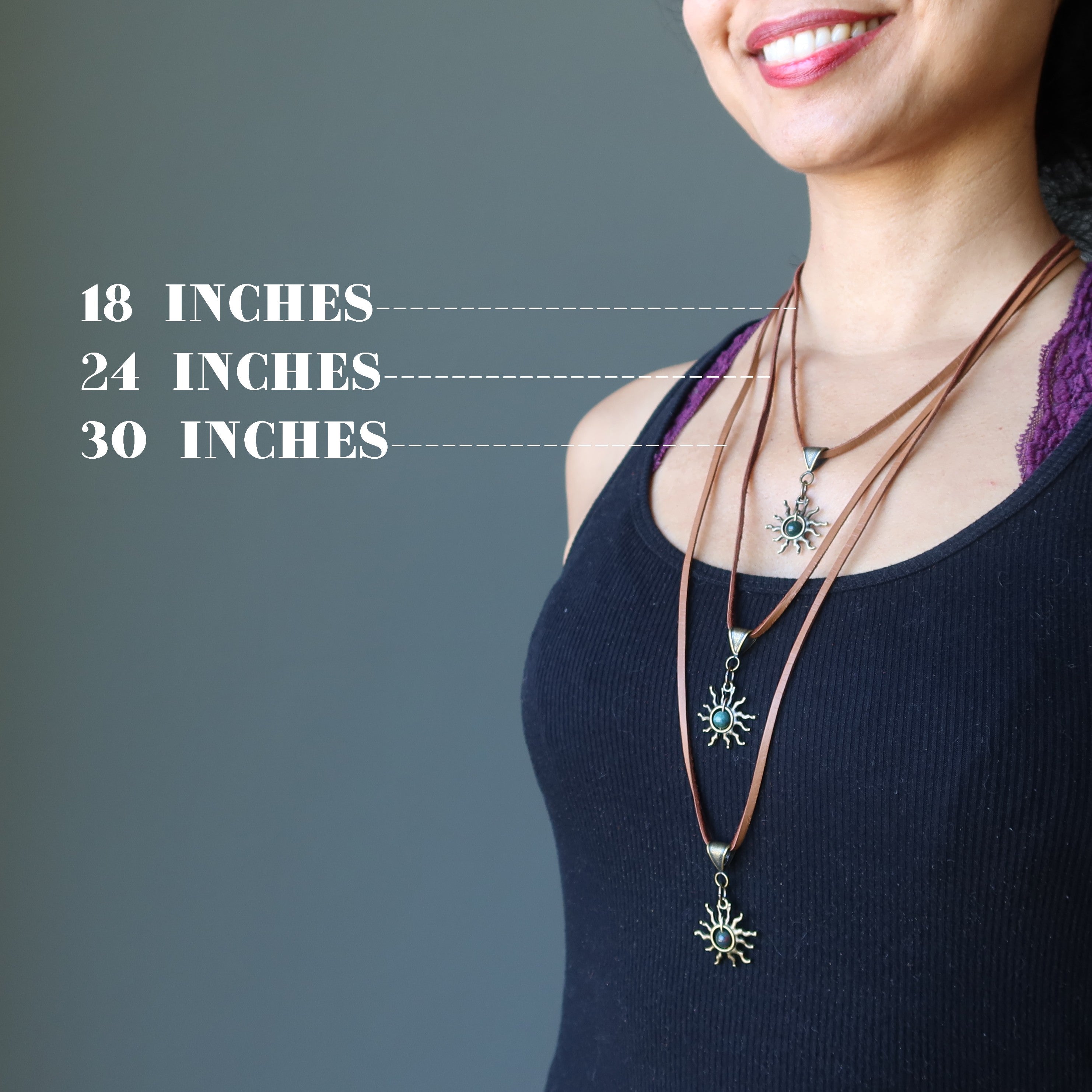 Collier Héliotrope Cuivre Cordon Cuir
