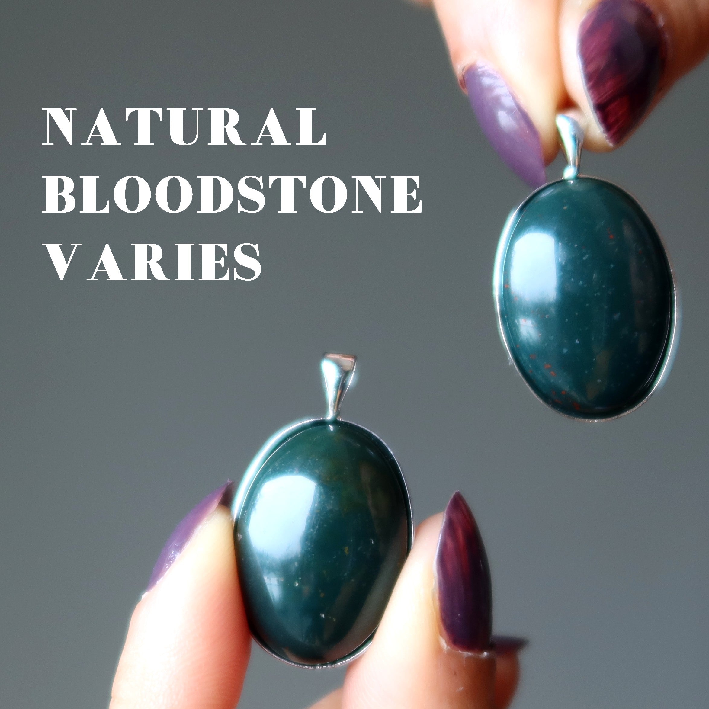 Bloodstone Pendant Badge Courage Green Oval Silver