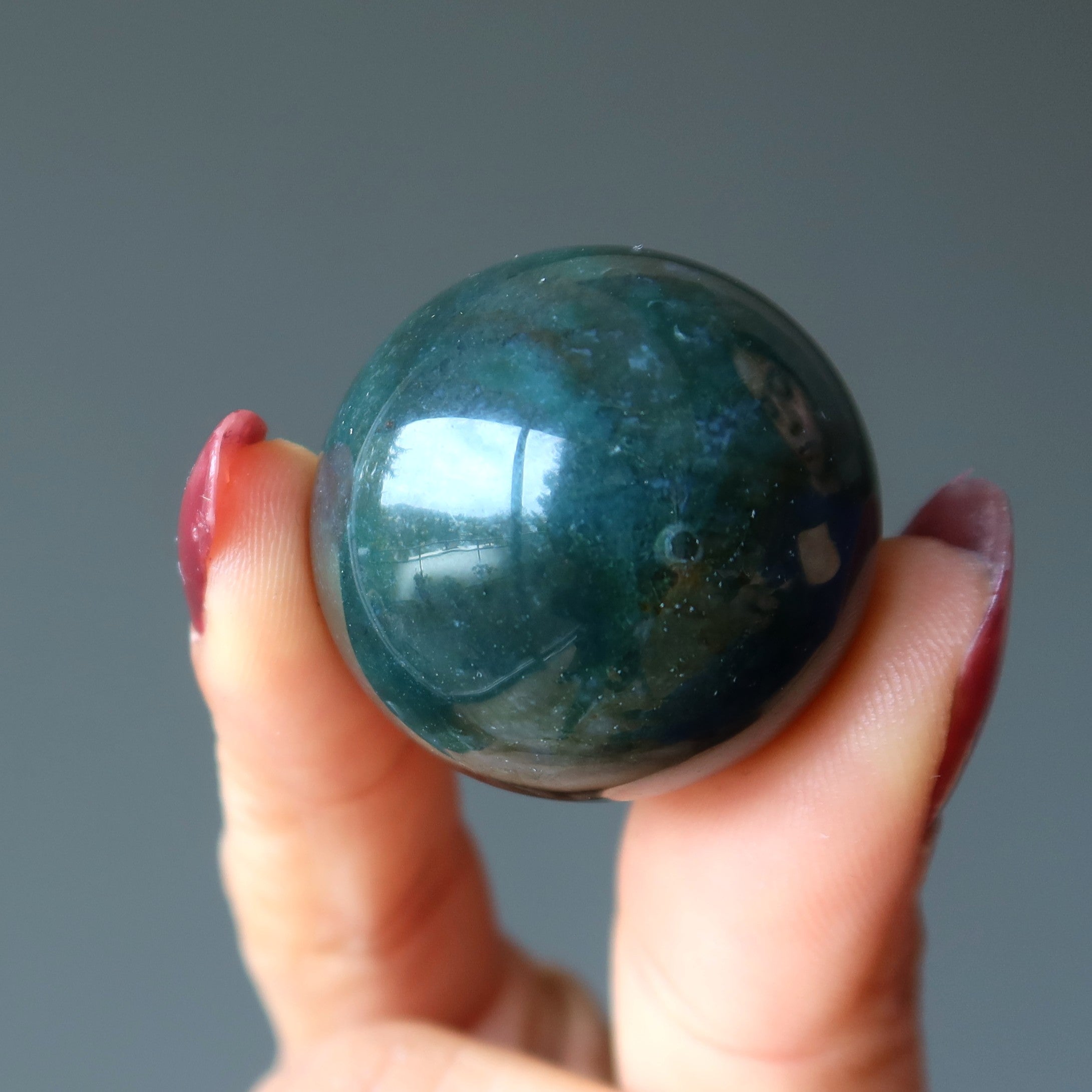 Bloodstone Sphere Pair Power Prosperity Crystal Balls