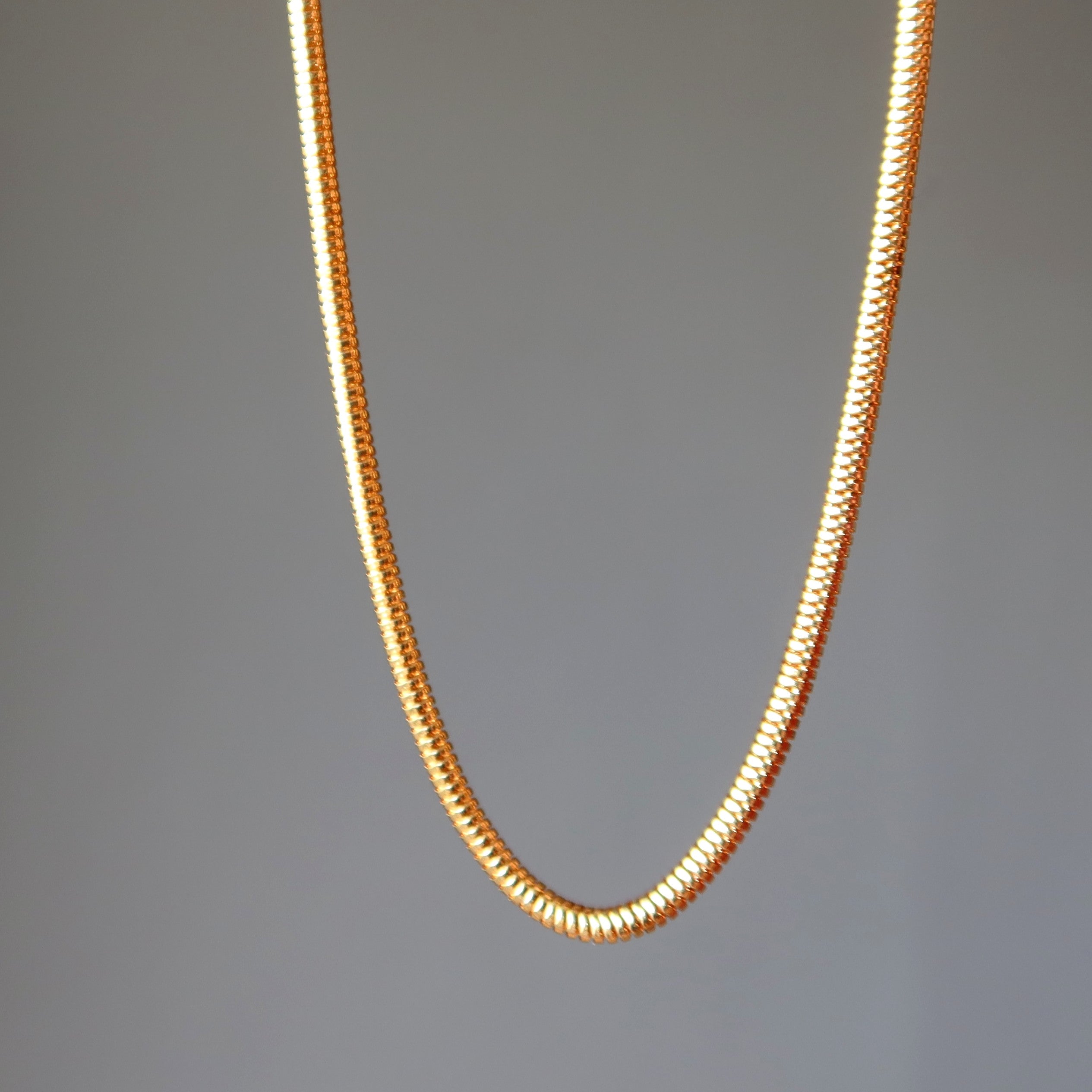 Brass Chain Necklace Gold-Plated Thick Snake