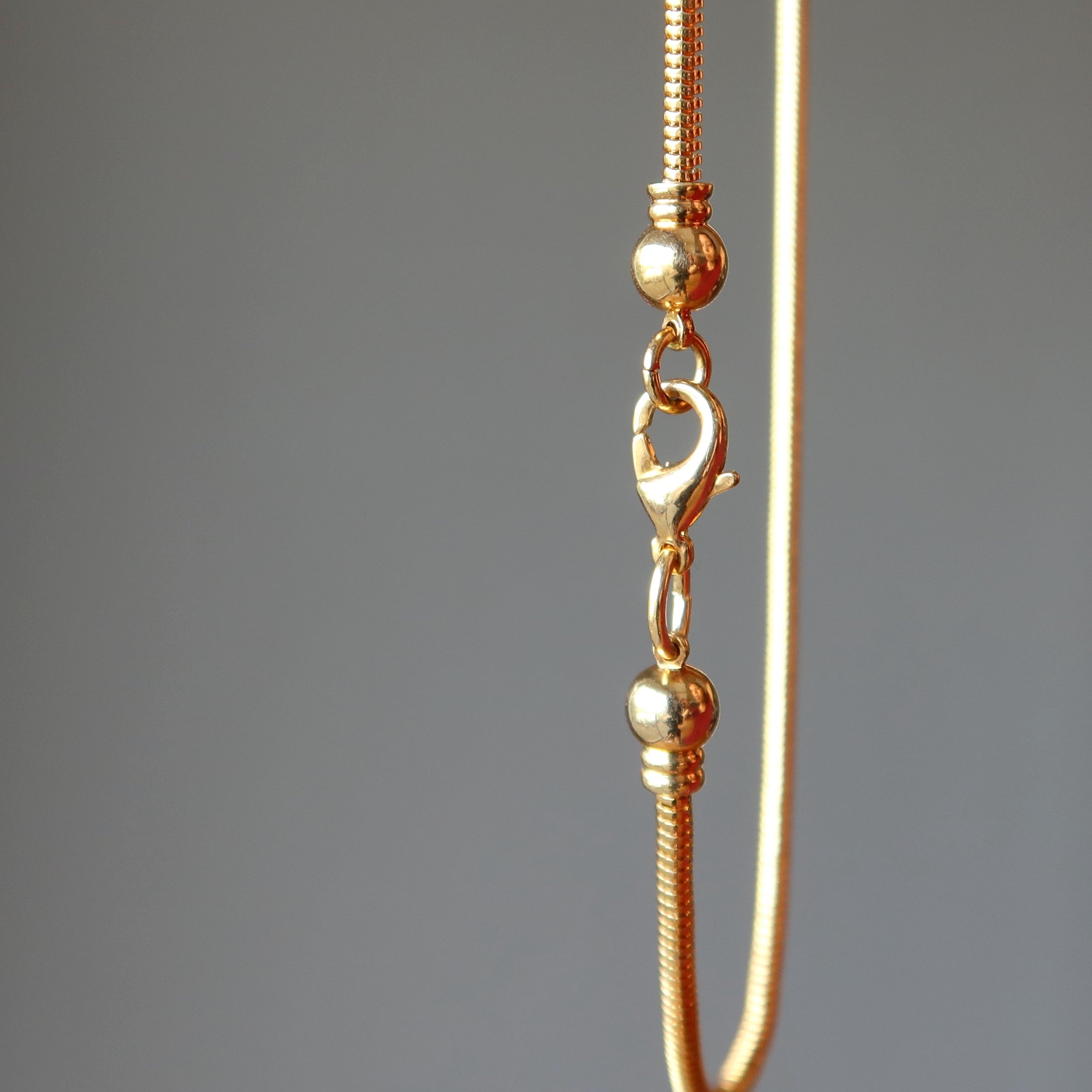 Brass Chain Necklace Gold-Plated Thick Snake