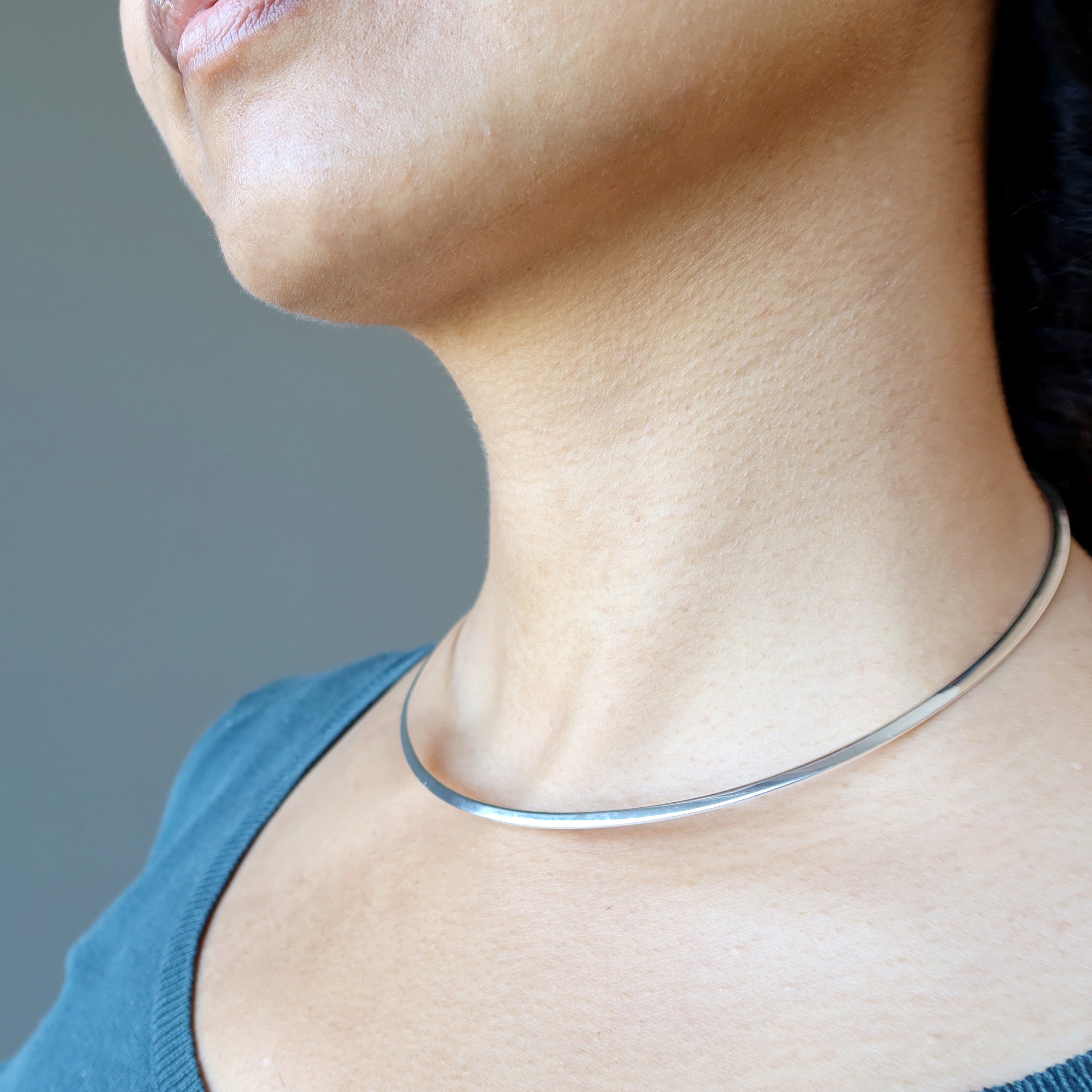 Brass Choker Necklace Set Stylish Gold Silver Pair