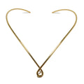 Brass Choker Necklace Teardrop Sophisticated Gold