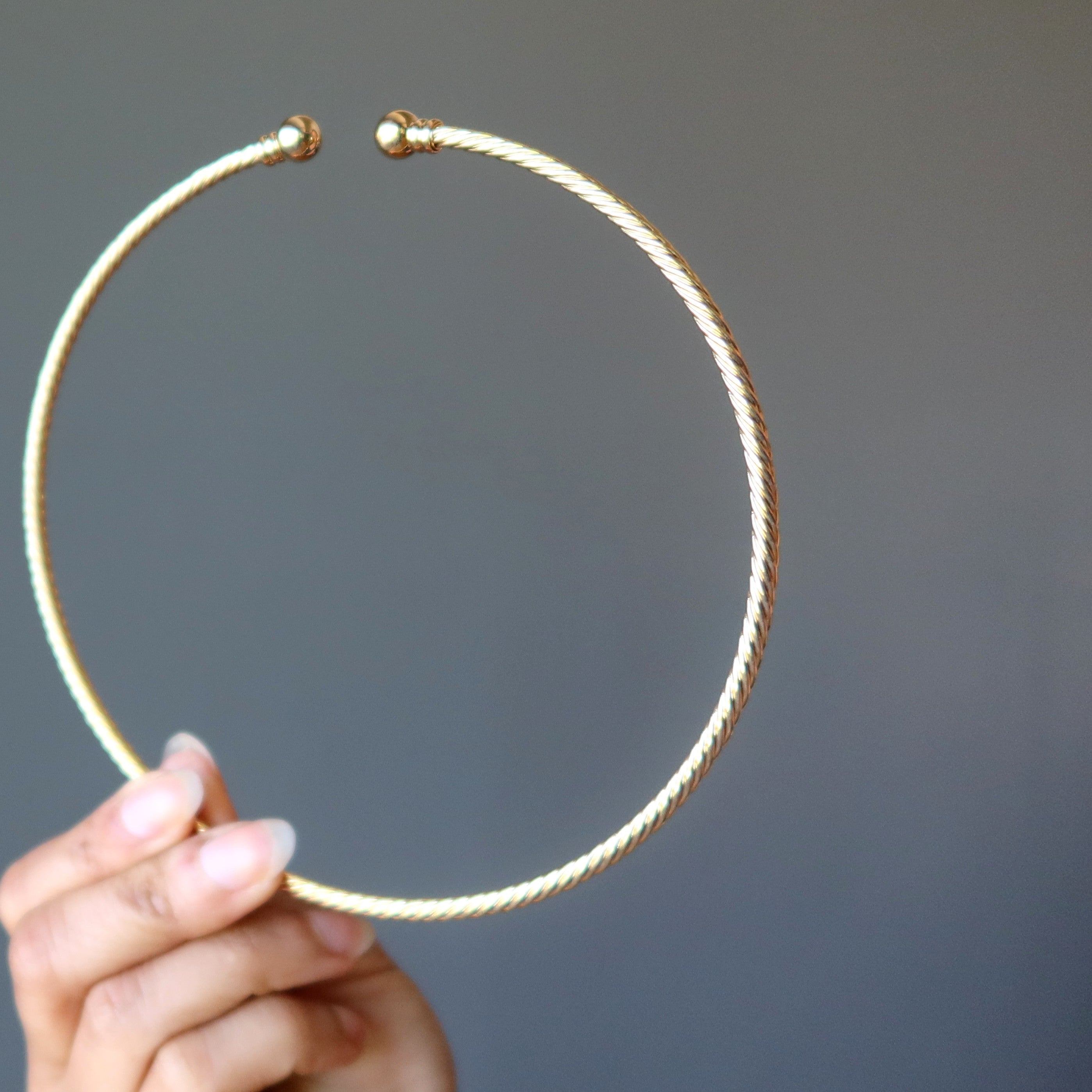Gold Choker Necklace Fashion Forward Thick Twist