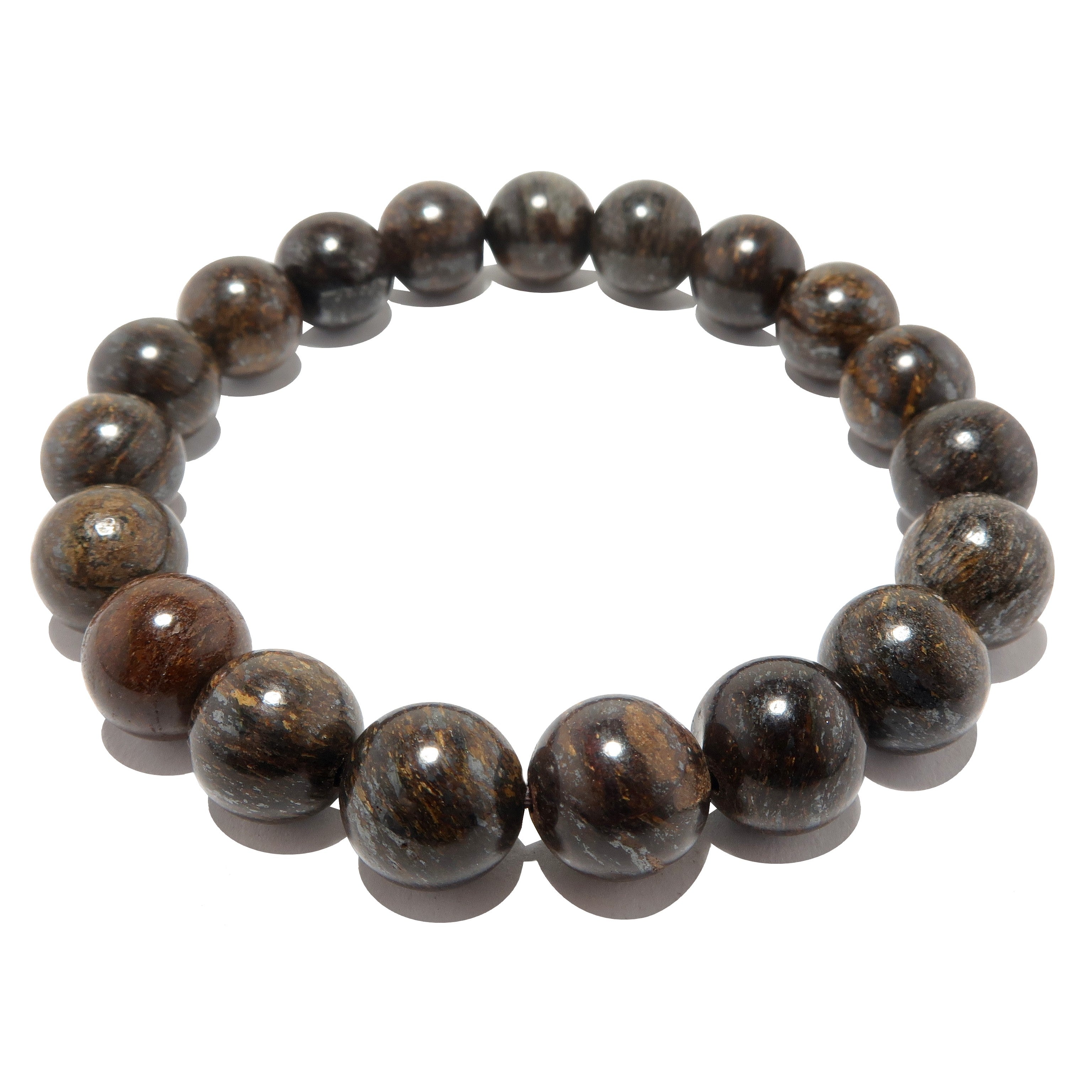 Bracelet en bronzite, perles de cristal marron, protection du guerrier intrépide