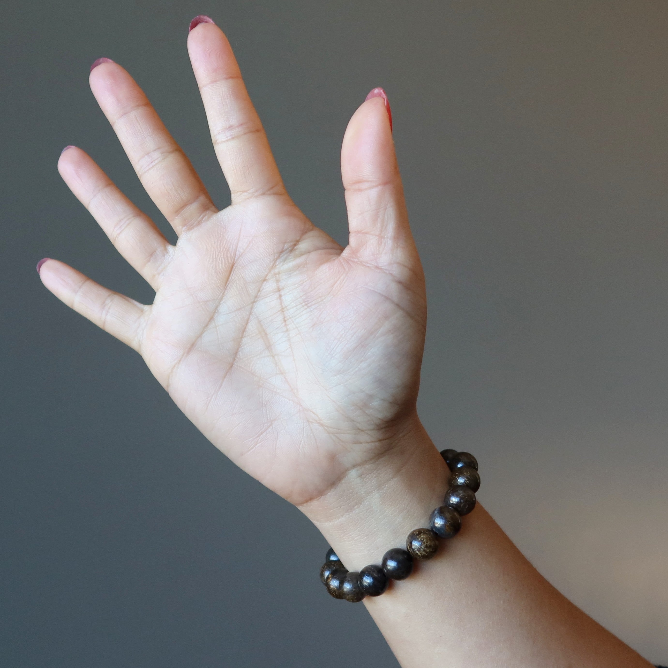 Bracelet en bronzite, perles de cristal marron, protection du guerrier intrépide