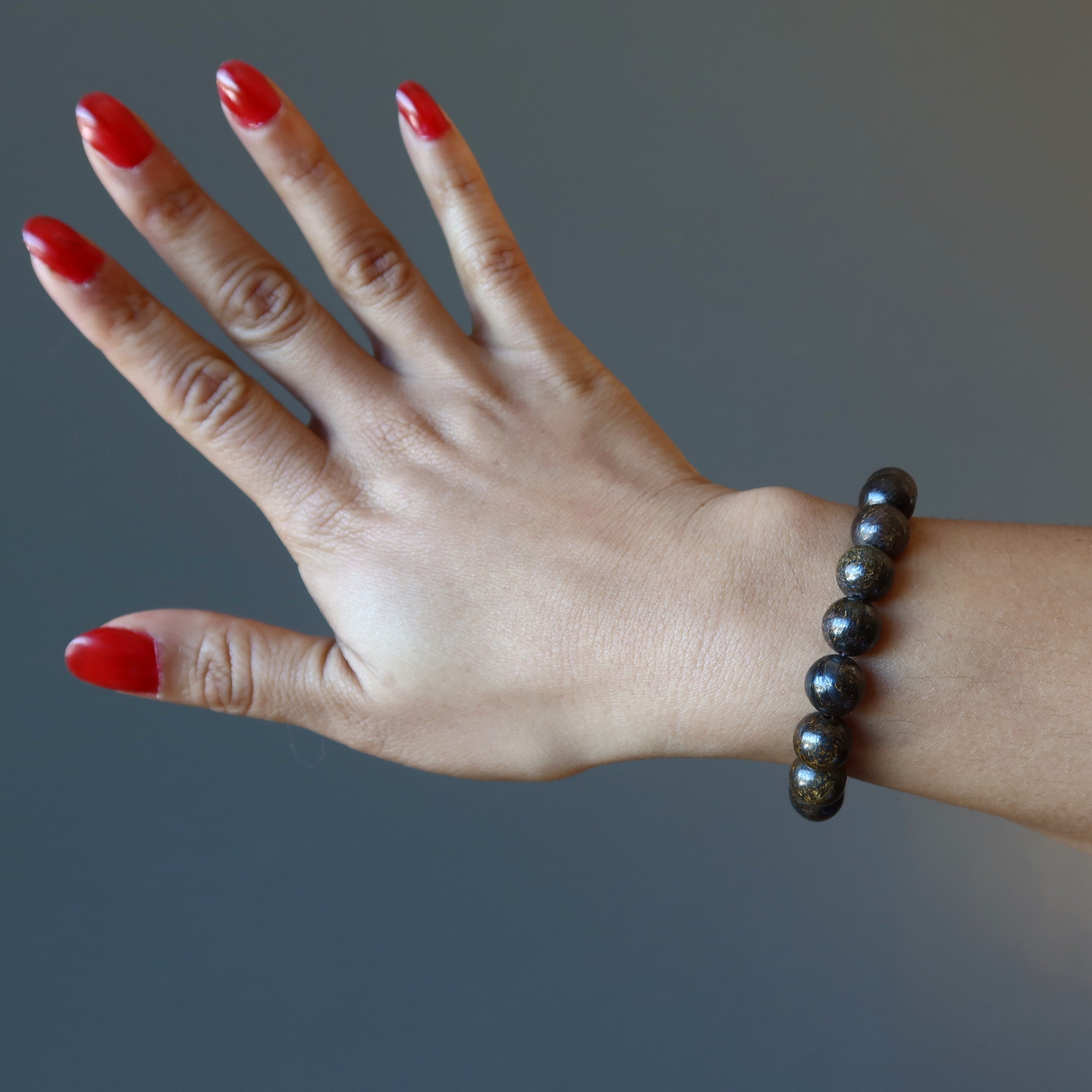 Bracelet en bronzite, perles de cristal marron, protection du guerrier intrépide