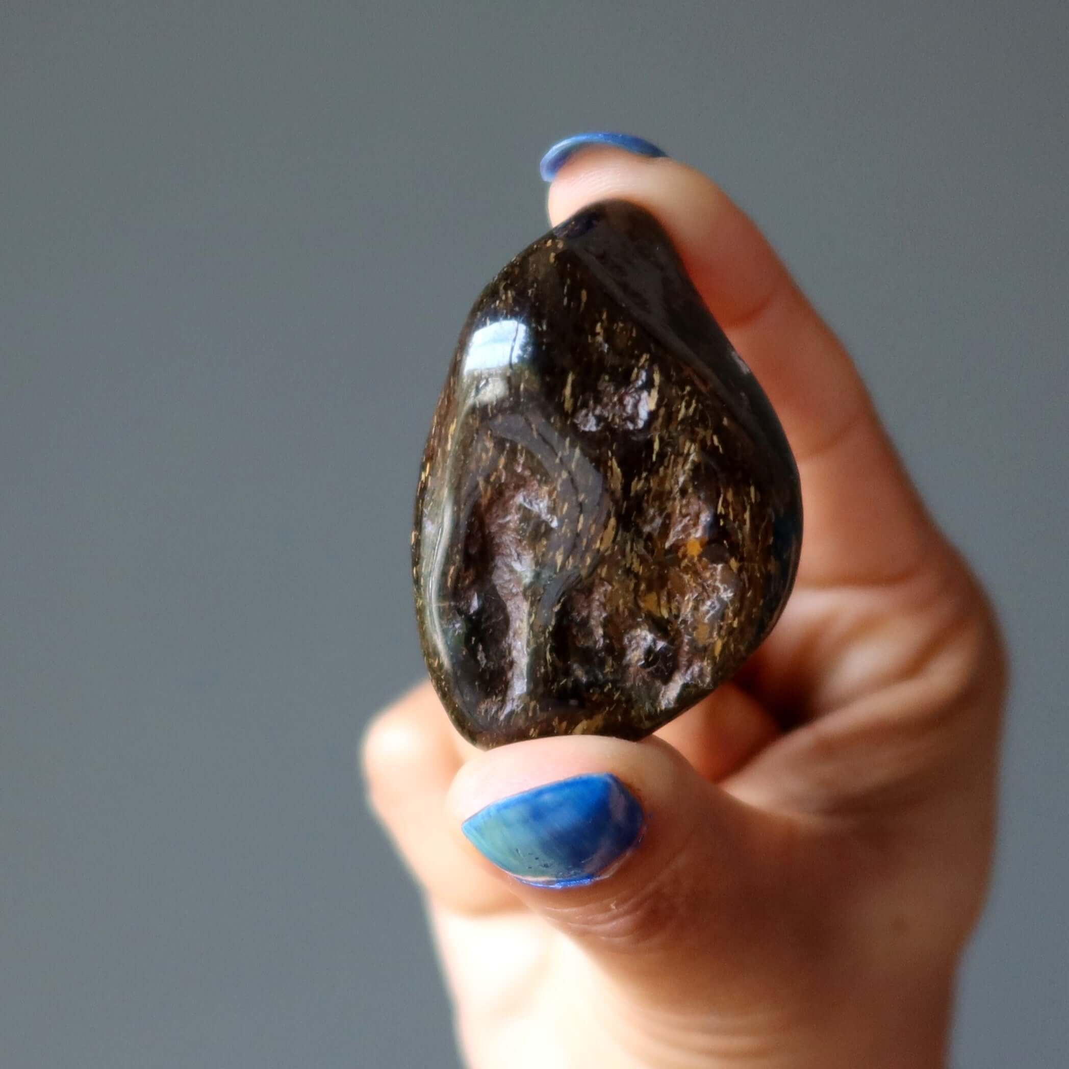 Bronzite Tumbled Stone Brilliant Golden Brown