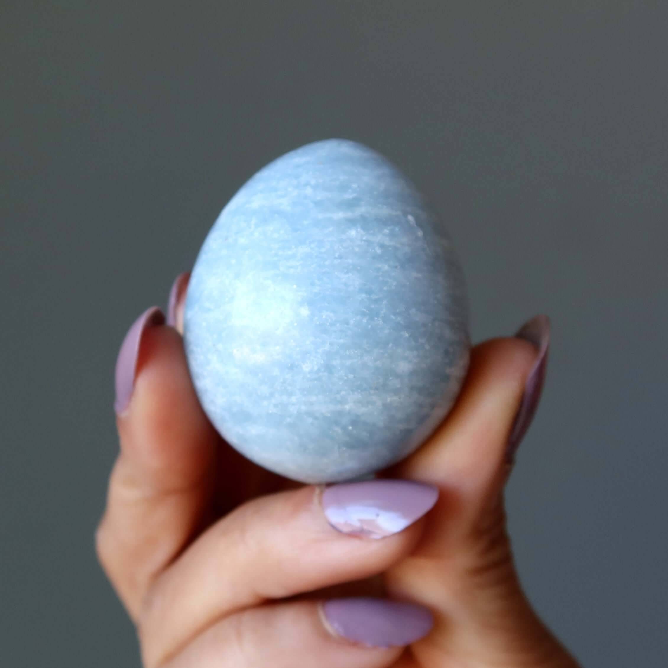 Blue Calcite Egg Renewed Hope Energy Calming Crystal