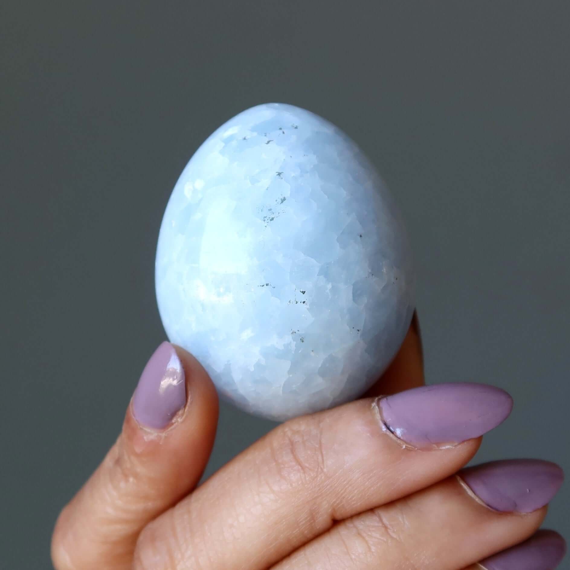 Blue Calcite Egg Renewed Hope Energy Calming Crystal