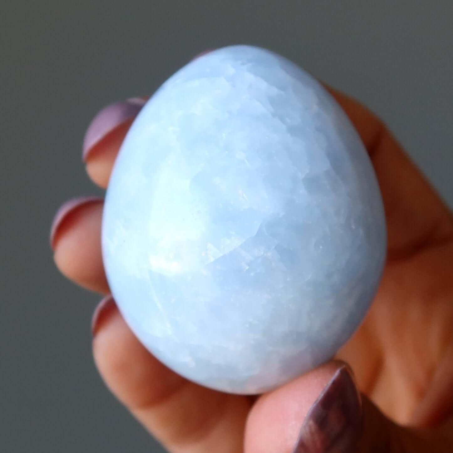 Blue Calcite Egg Renewed Hope Energy Calming Crystal