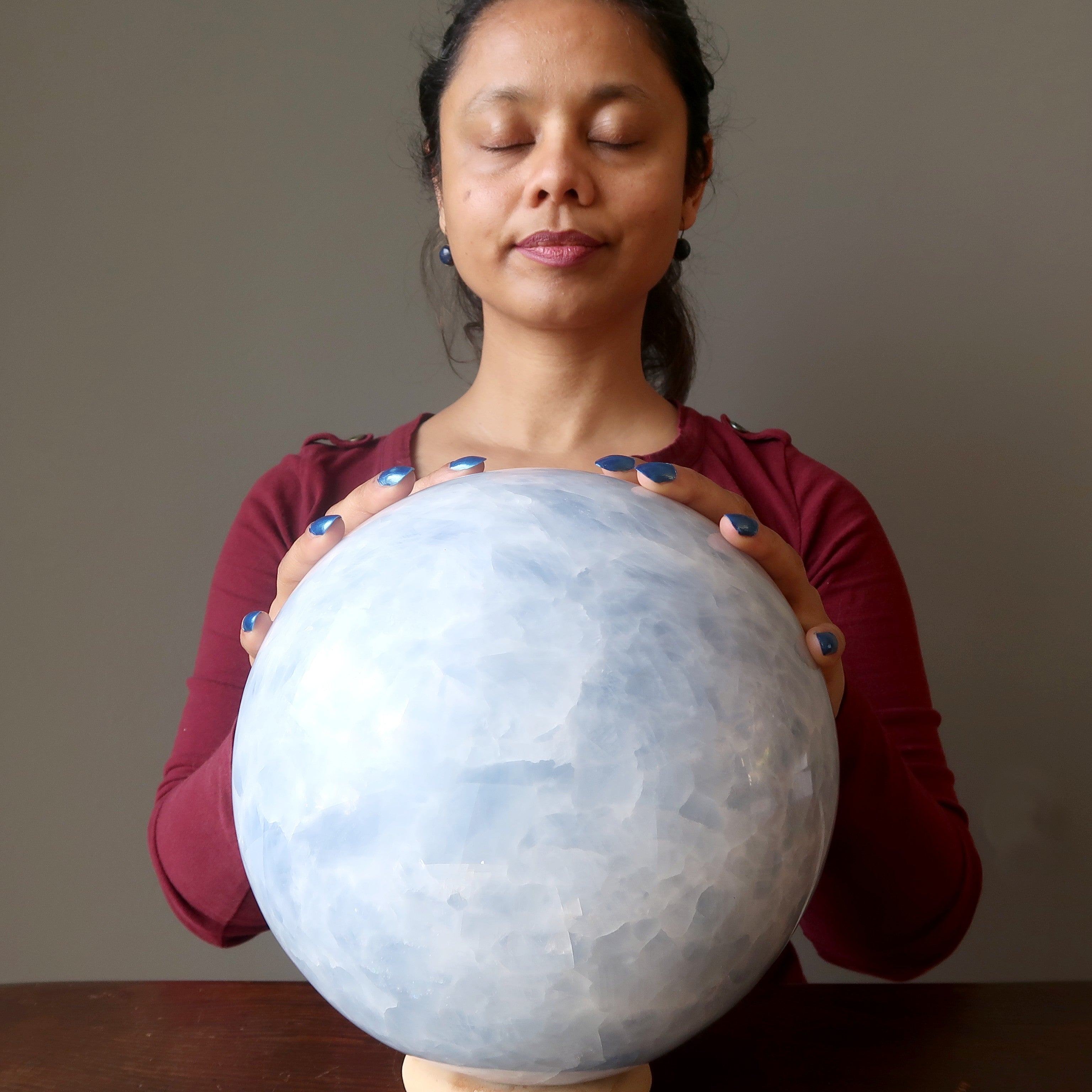 Blue Calcite Sphere Zen Den Serenity Crystal Ball
