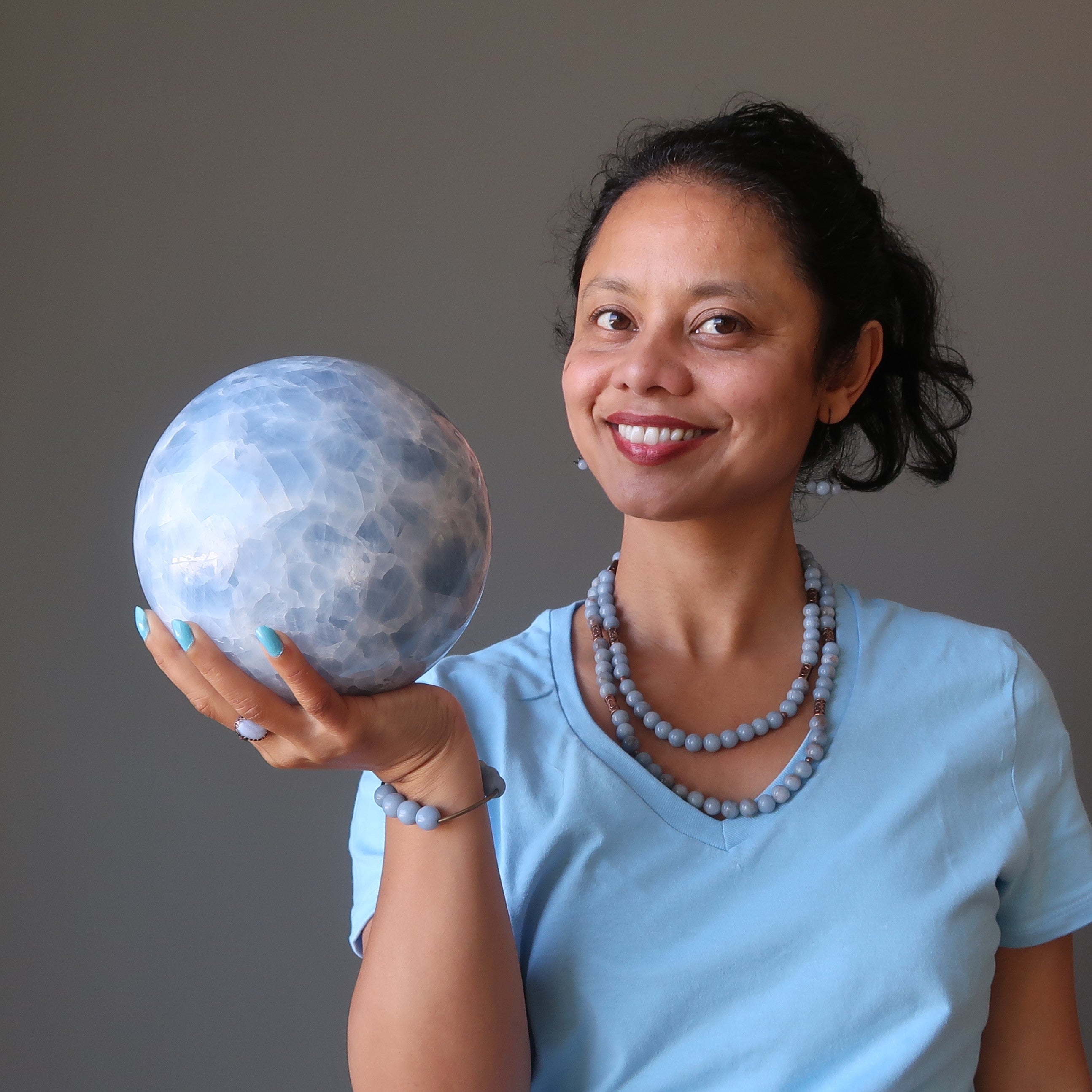 Blue Calcite Sphere Zen Den Serenity Crystal Ball
