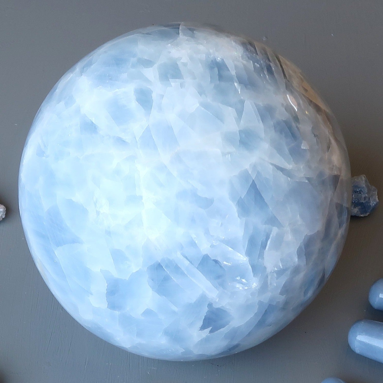 Blue Calcite Sphere Zen Den Serenity Crystal Ball
