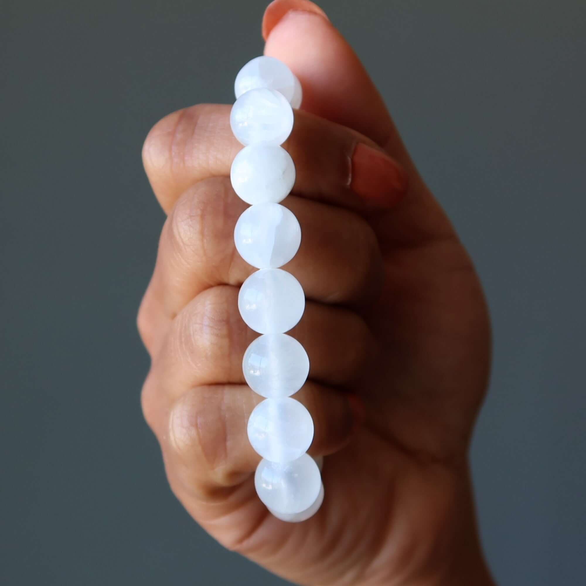White Calcite Bracelet Dream Confidence Gems