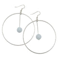 Blue Calcite earrings Heavenly Hoops of Silver, large Blue stone dangle hoops in sterling silver for divine style