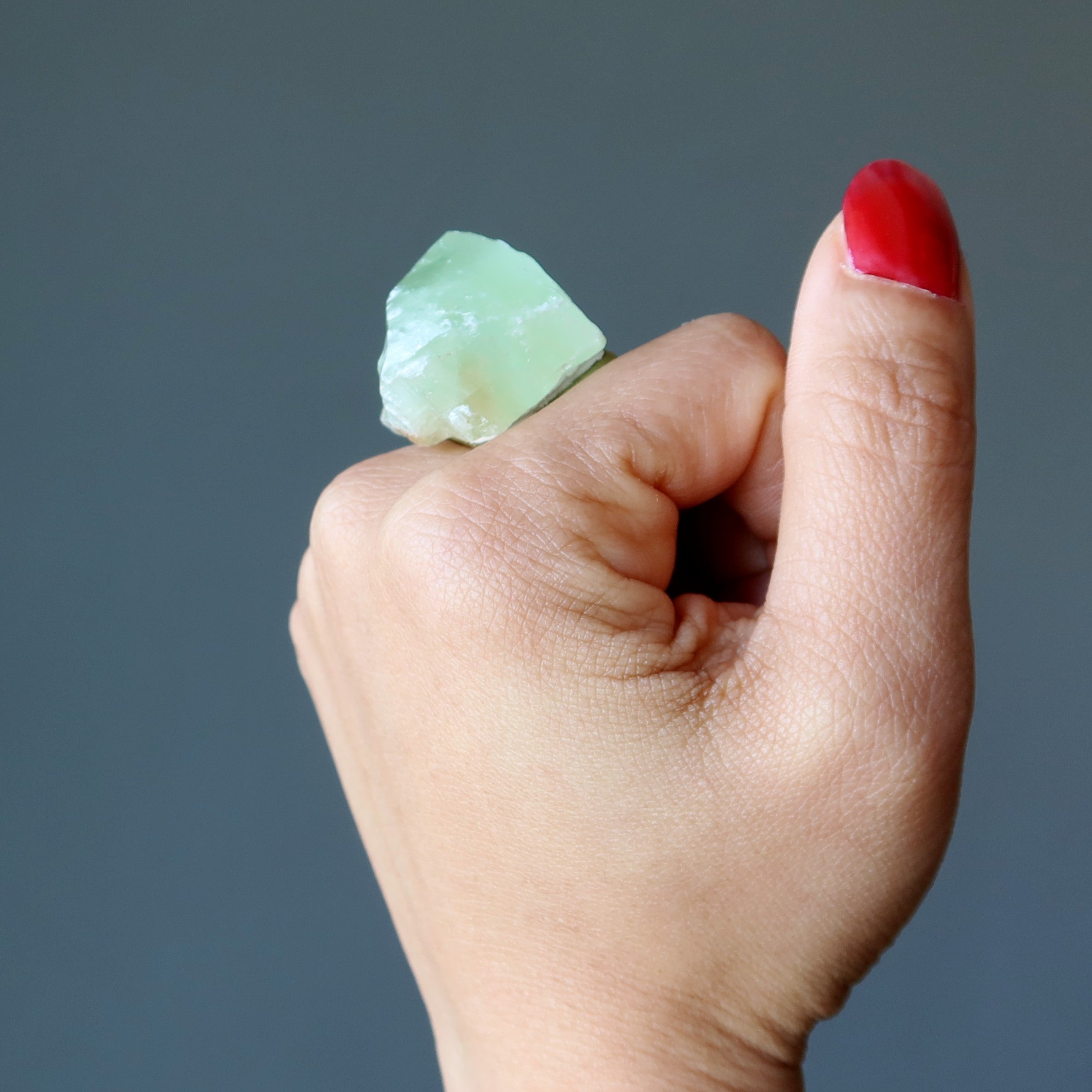 Green Calcite Ring Rock Candy Bronze Adjustable