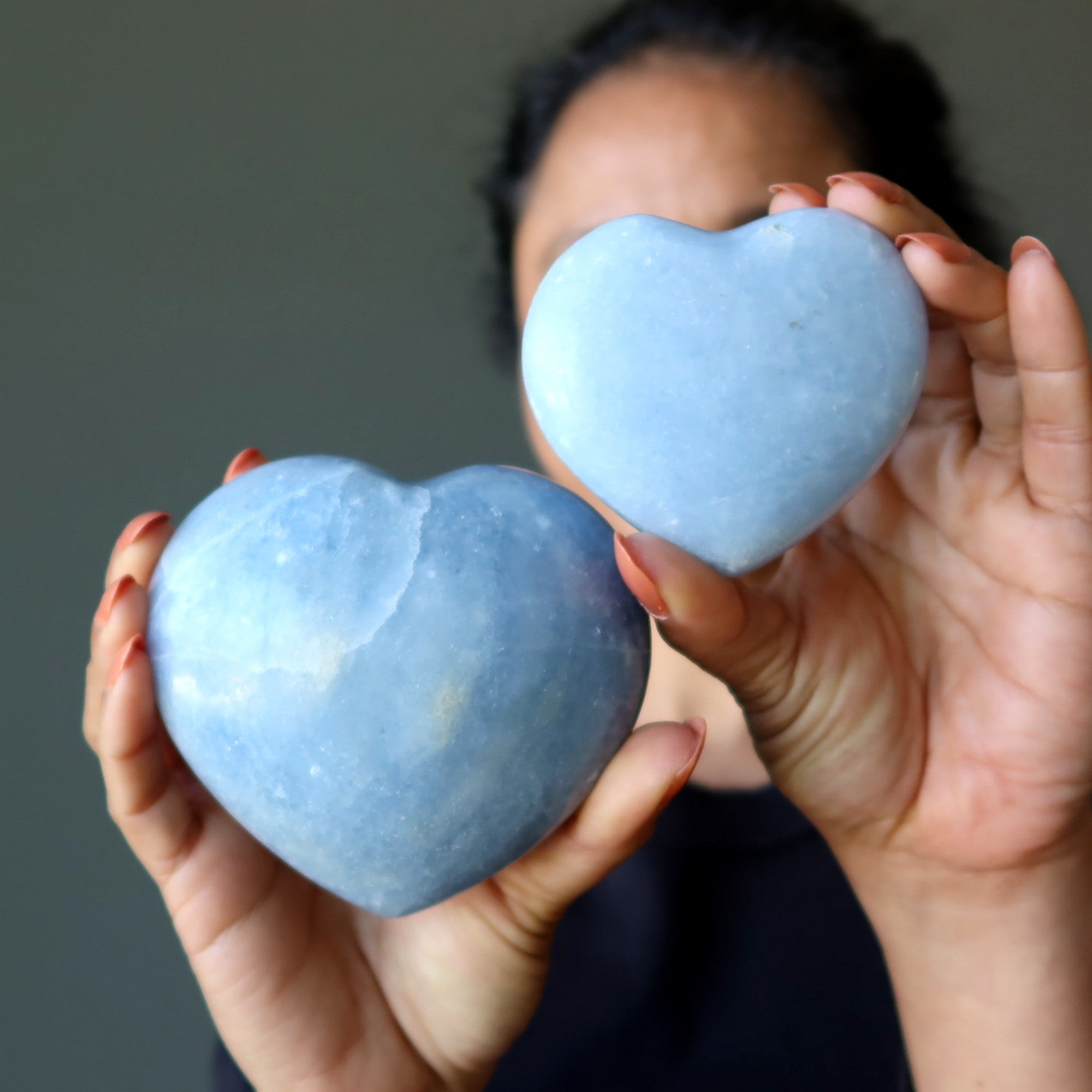 Calcite bleue Cœur Rêves désirés Amour divin Cristal Gemme