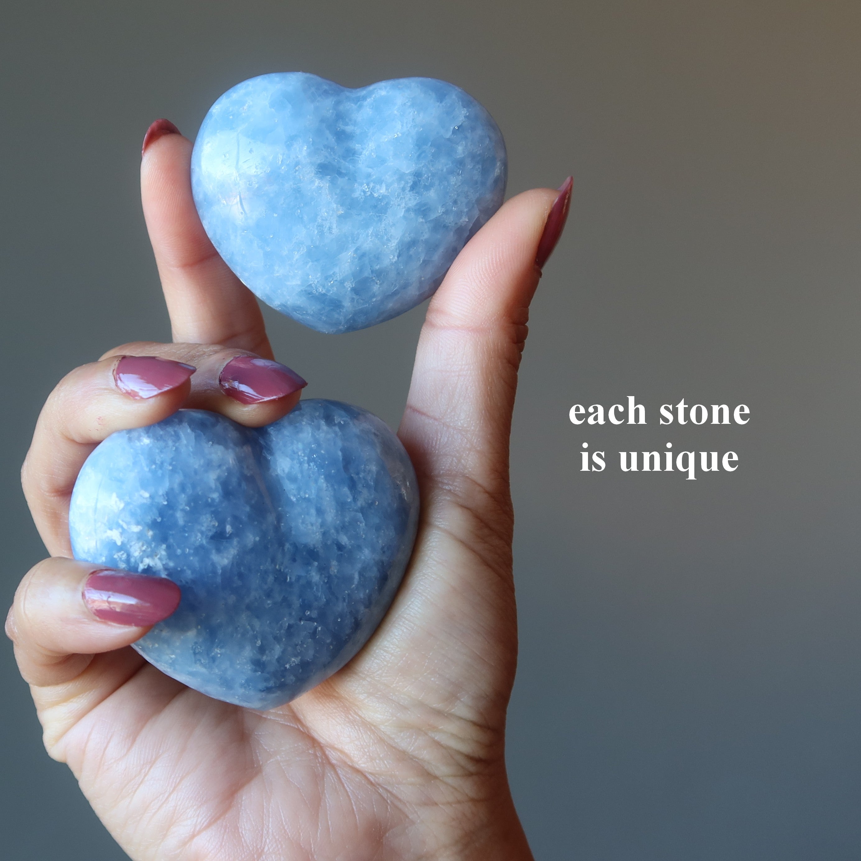 Calcite bleue Cœur Rêves désirés Amour divin Cristal Gemme