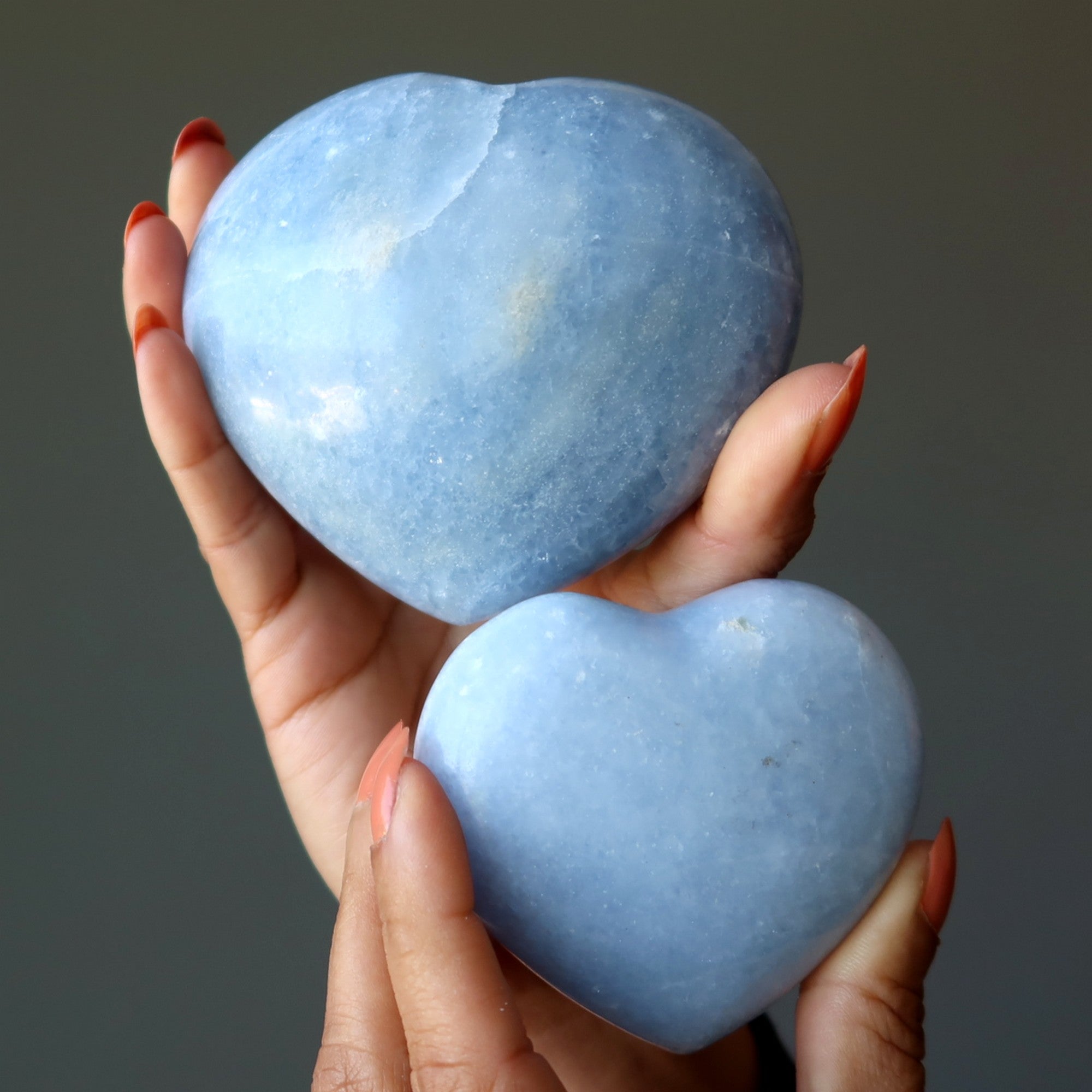 Calcite bleue Cœur Rêves désirés Amour divin Cristal Gemme