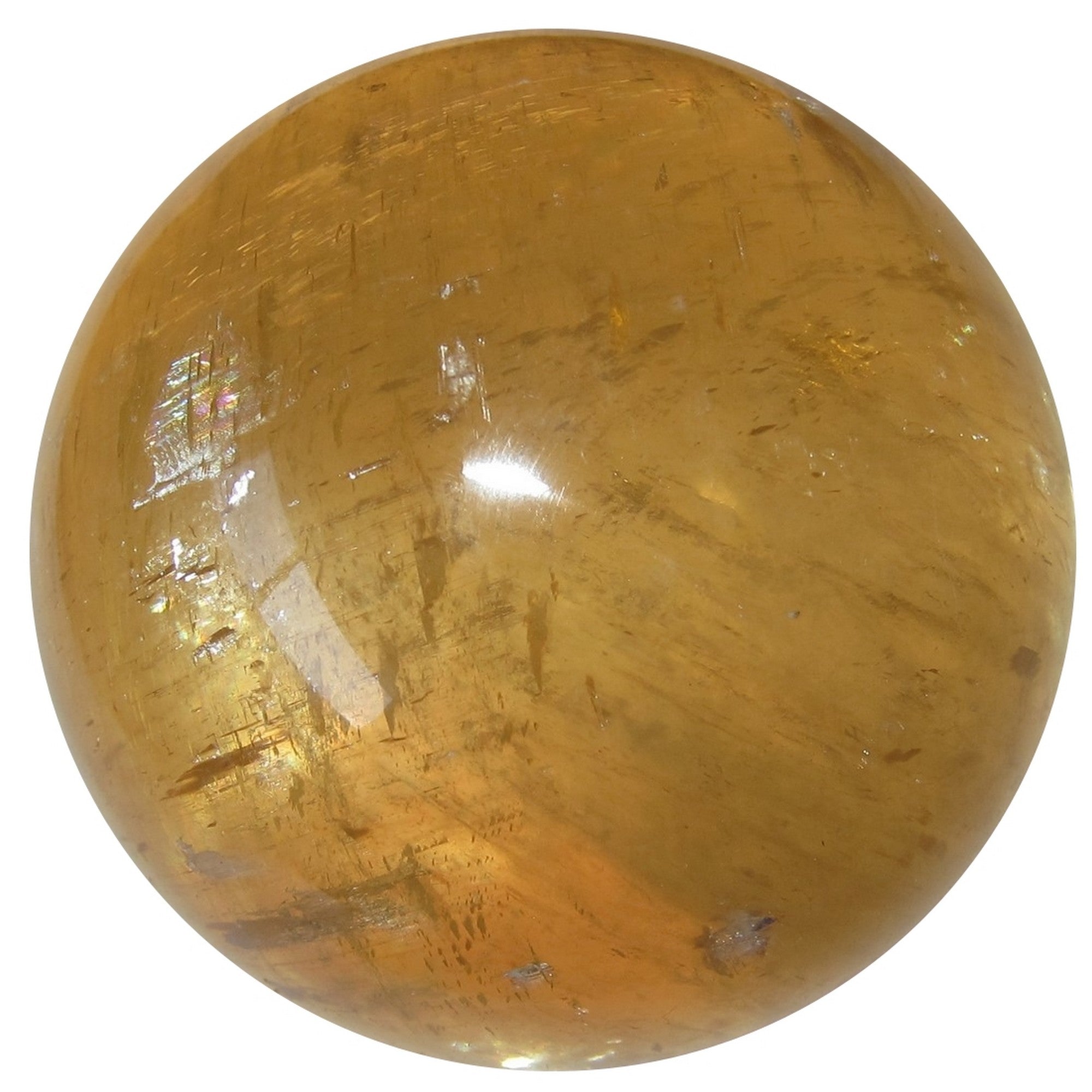 Honey Calcite Sphere Birds 'n Bees Crystal Ball