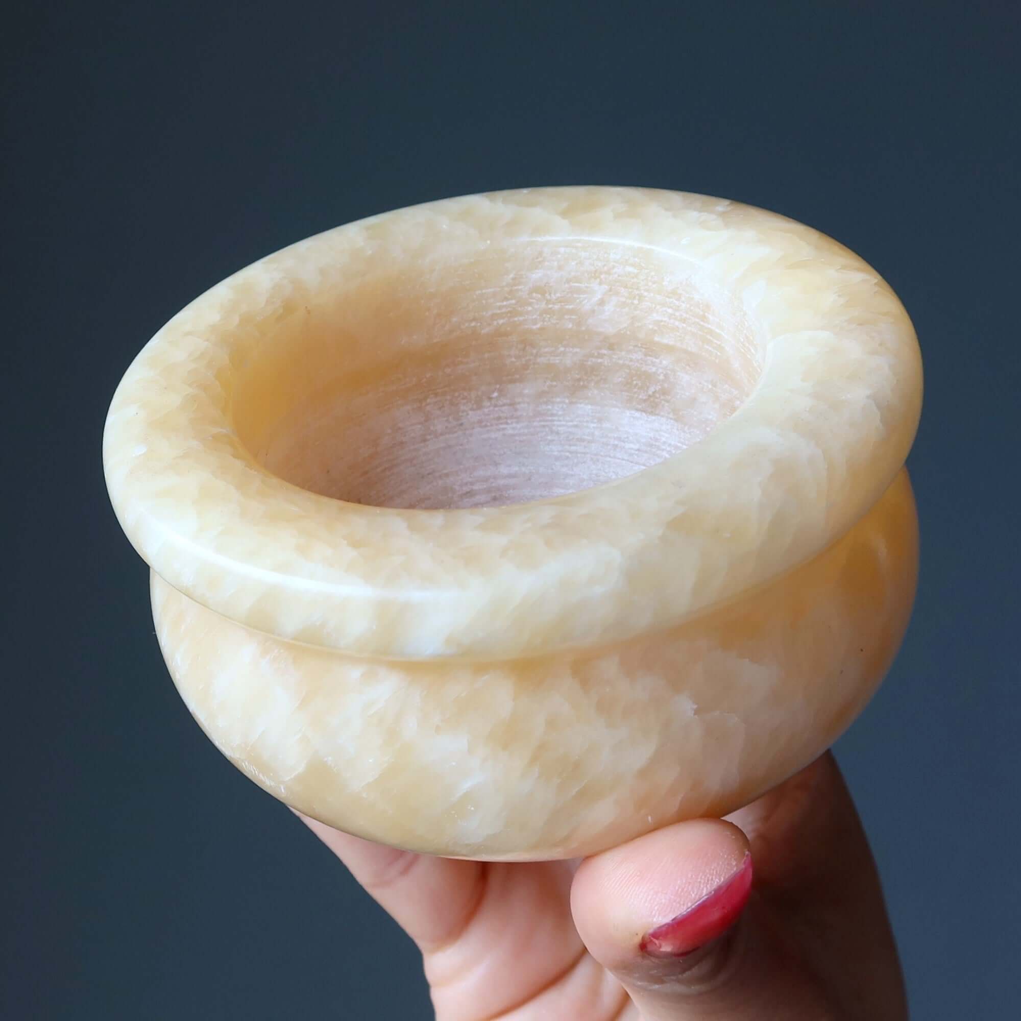 Yellow Calcite Money Bowl Ingot Set Wealth Feng Shui