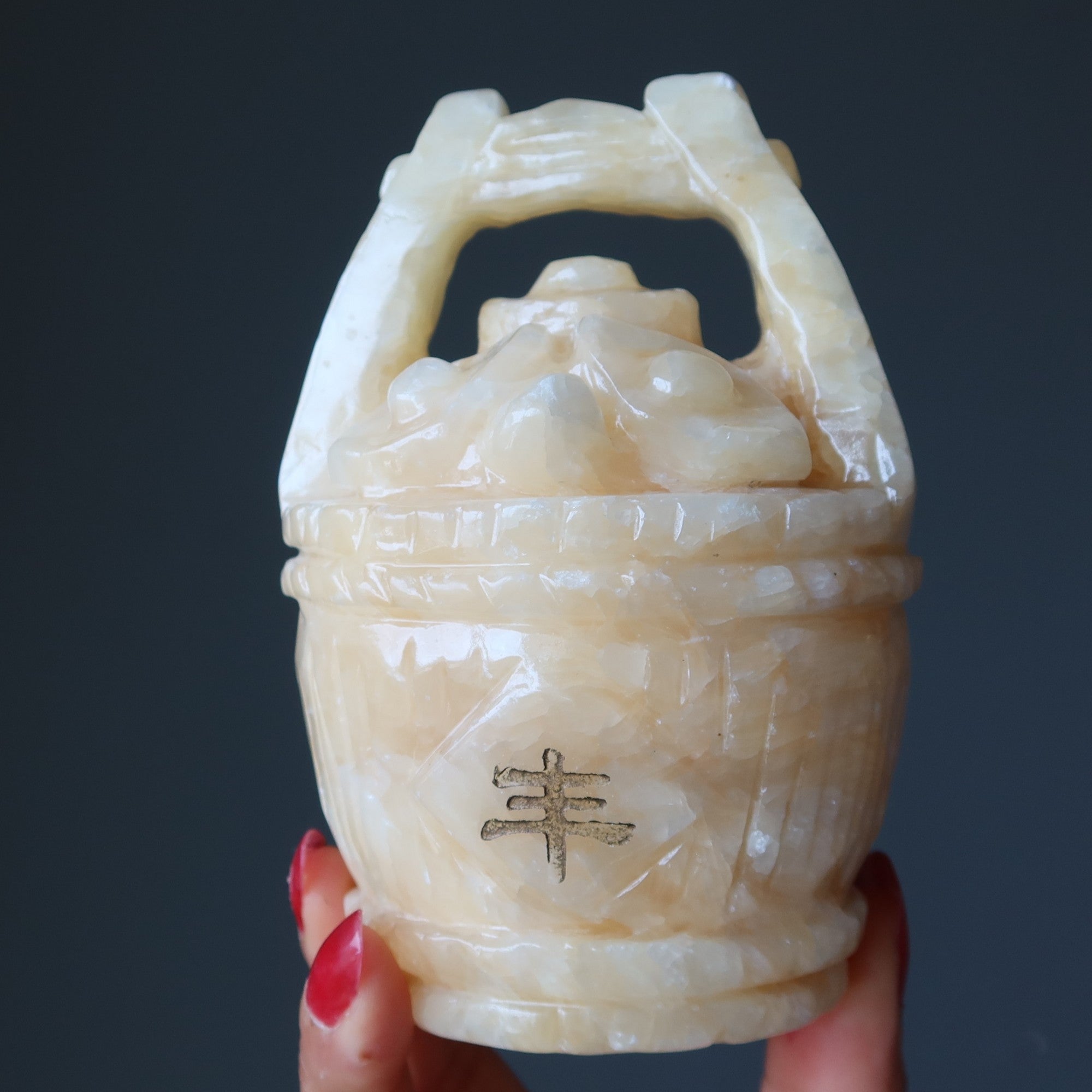 Gelber Calcit Geld-Eimer Barren Yuanbao Kristall