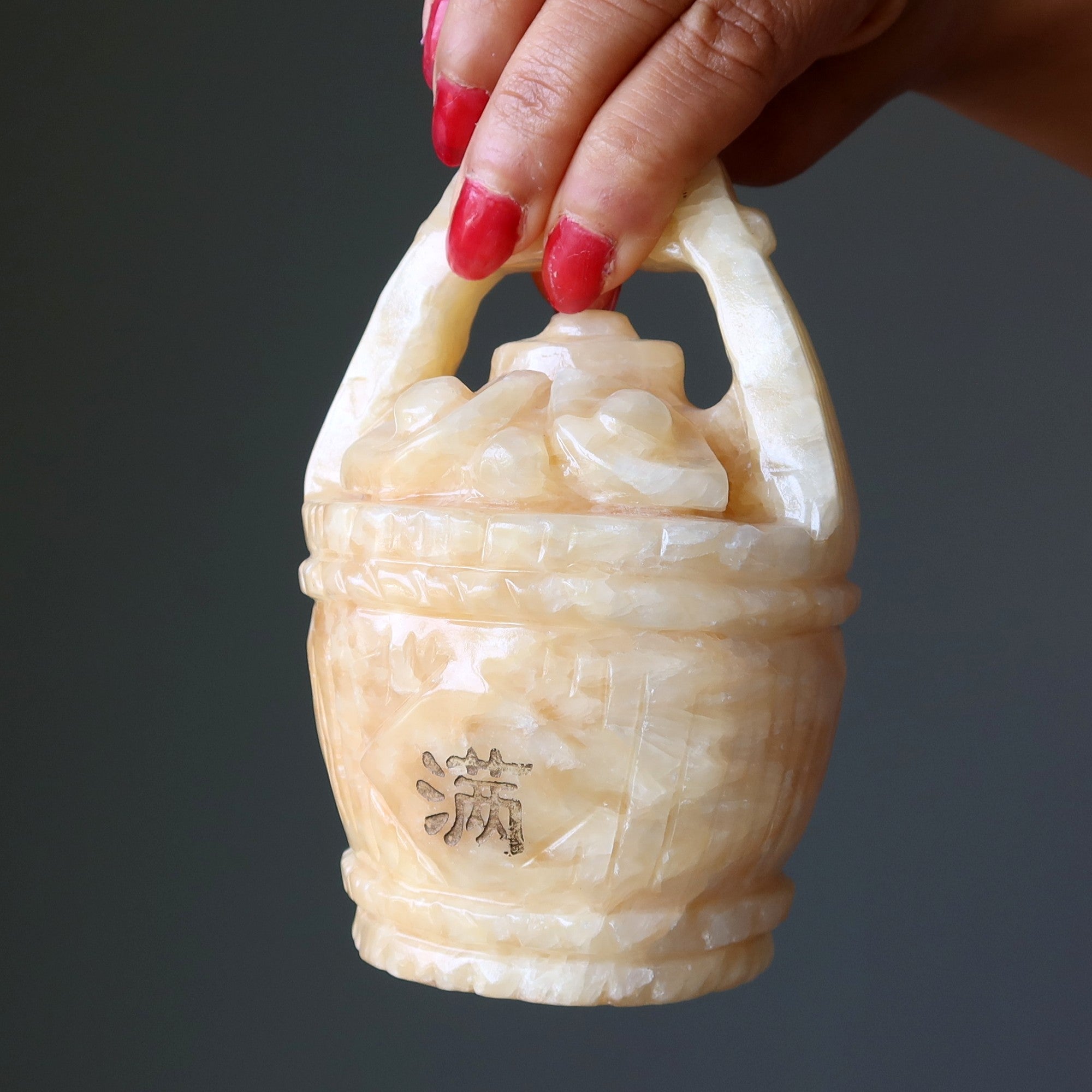 Gelber Calcit Geld-Eimer Barren Yuanbao Kristall