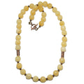 Yellow Calcite necklace with 11-12mm round beads and copper accents for bright confident style