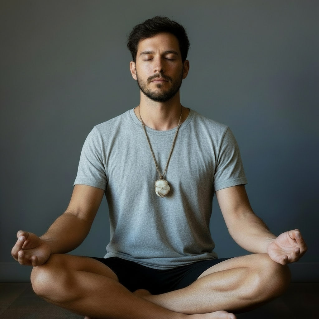Collier Calcite Jaune Jours Ensoleillés Macramé Pierre Roulée