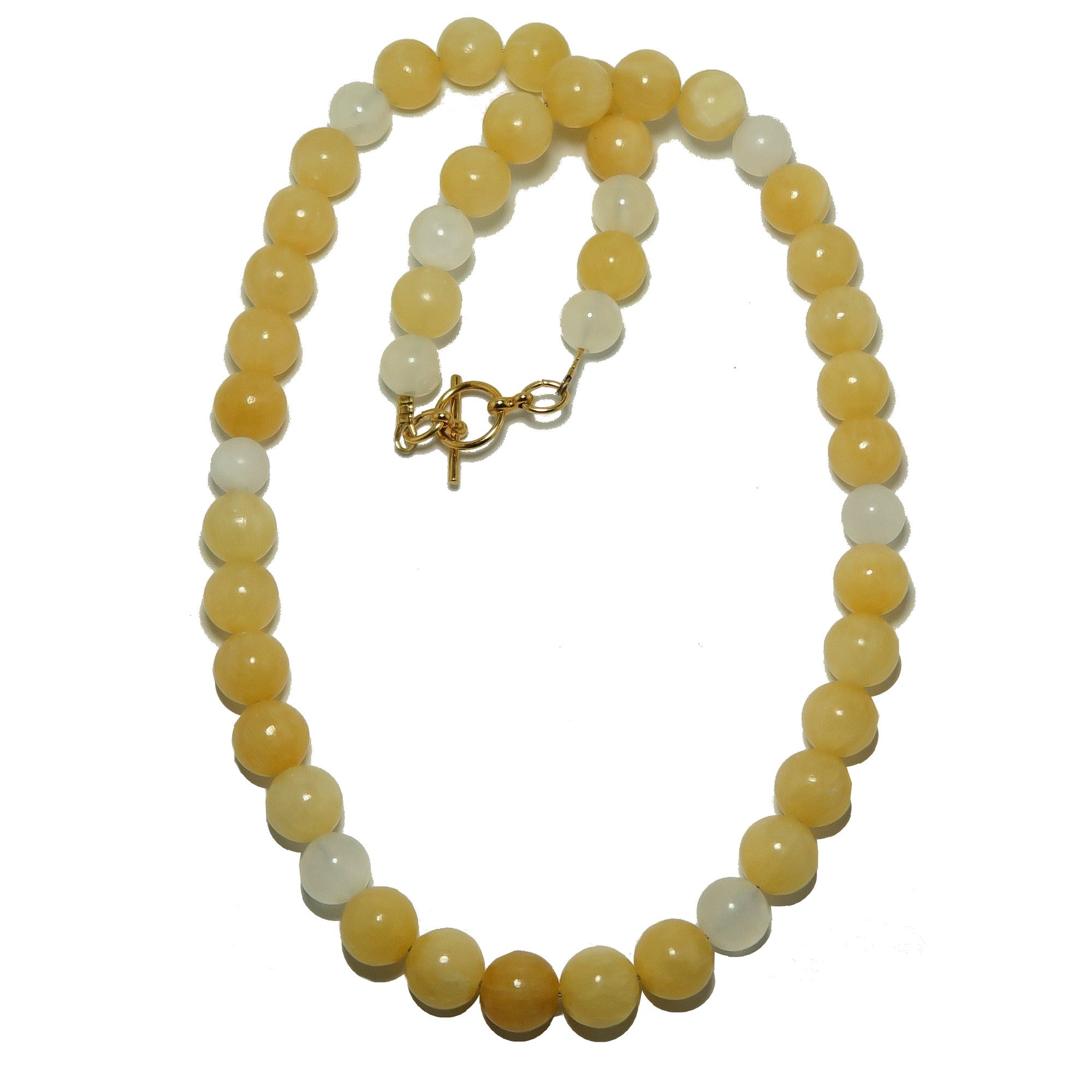 Collier Calcite Jaune Sentiments Intenses Blanc