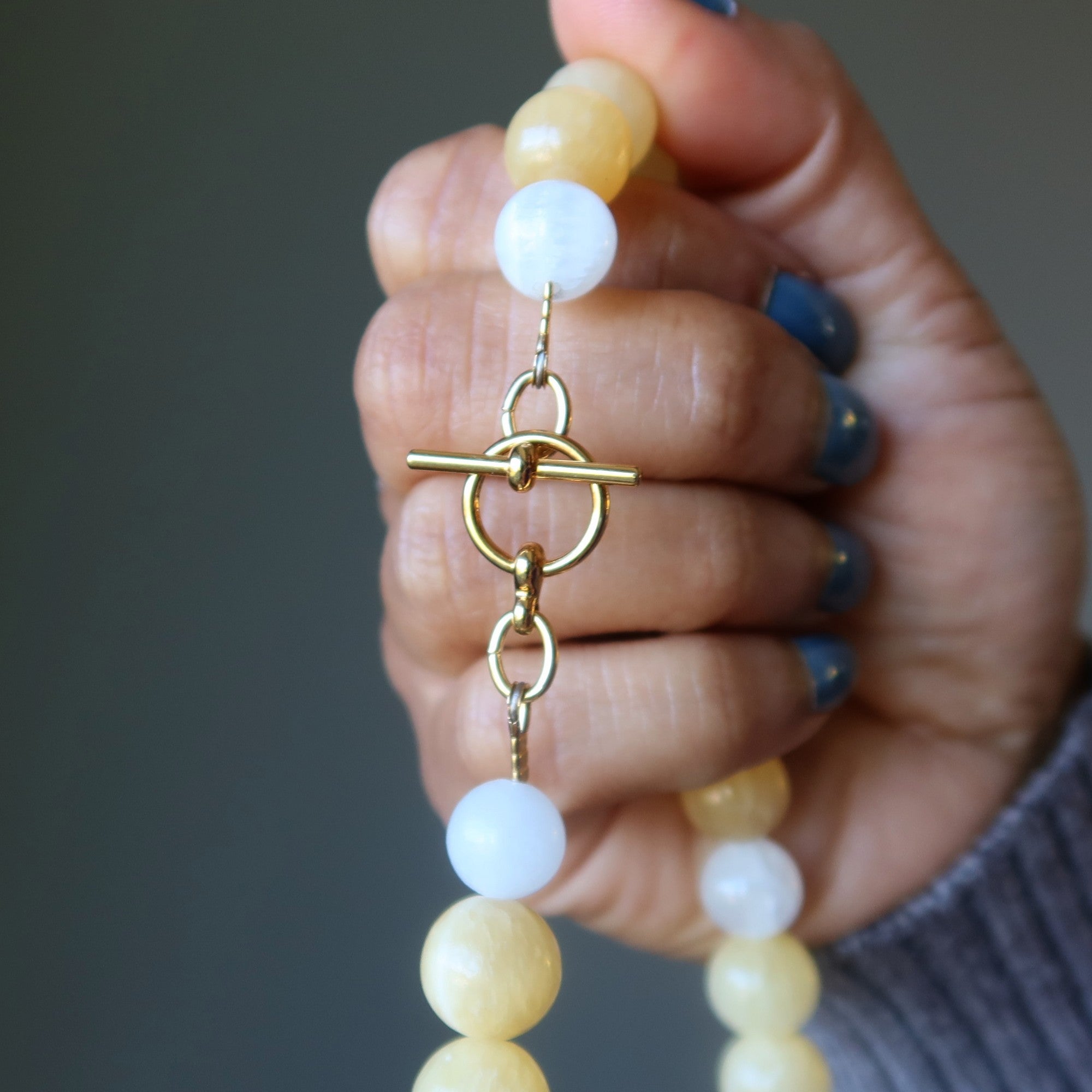 Collier Calcite Jaune Sentiments Intenses Blanc
