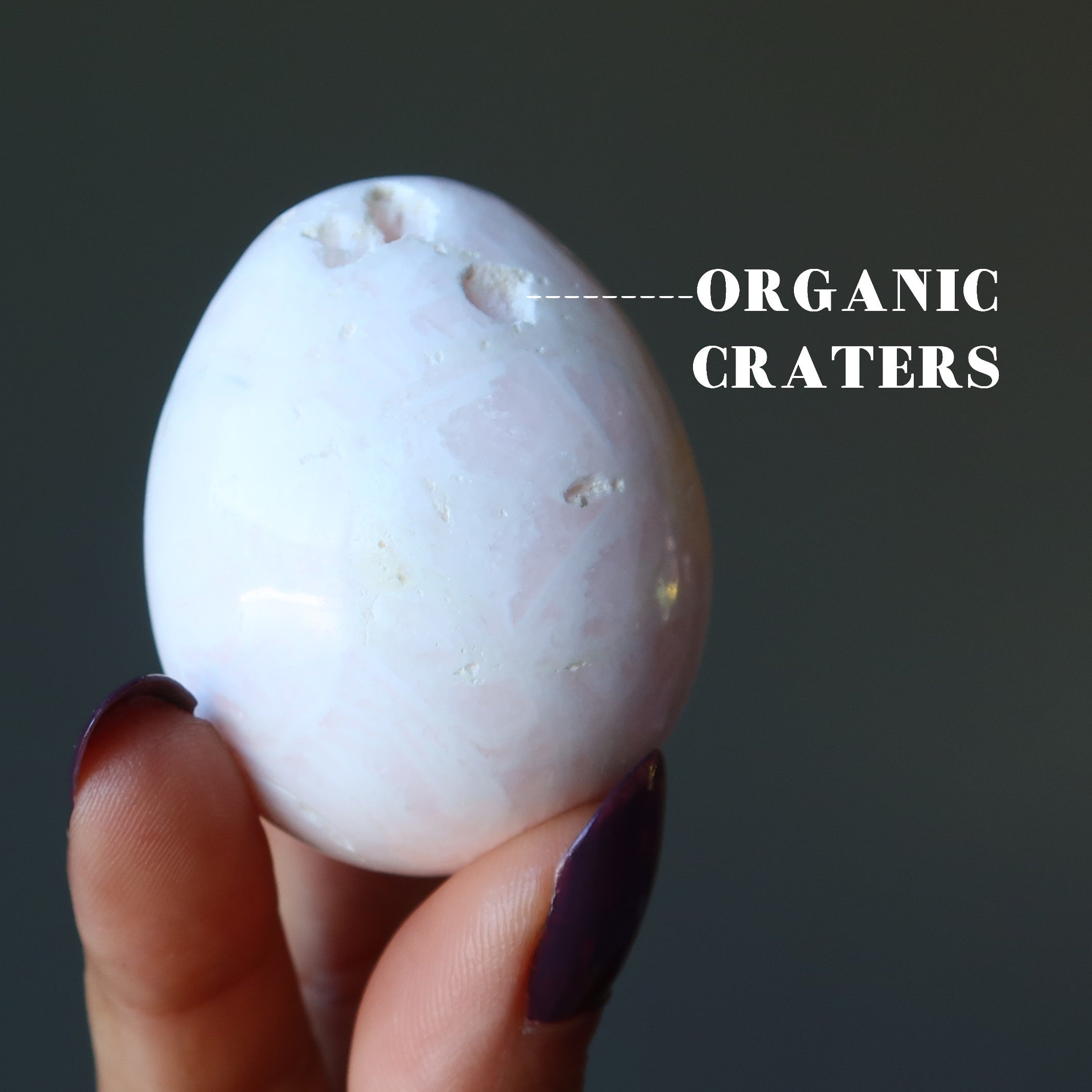 Pink Calcite Egg Peruvian Mangano Love Awakens Crystal