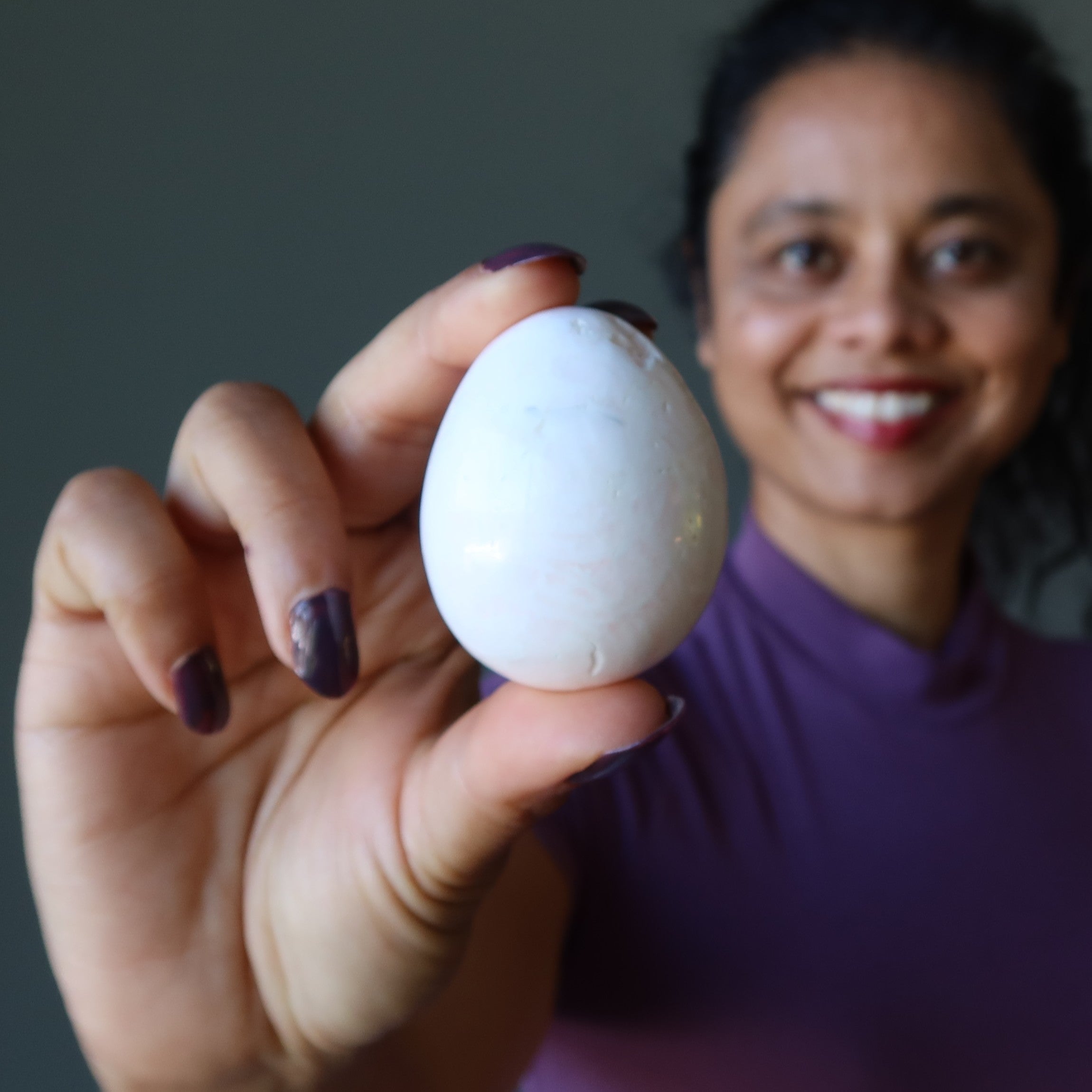 Pink Calcite Egg Peruvian Mangano Love Awakens Crystal