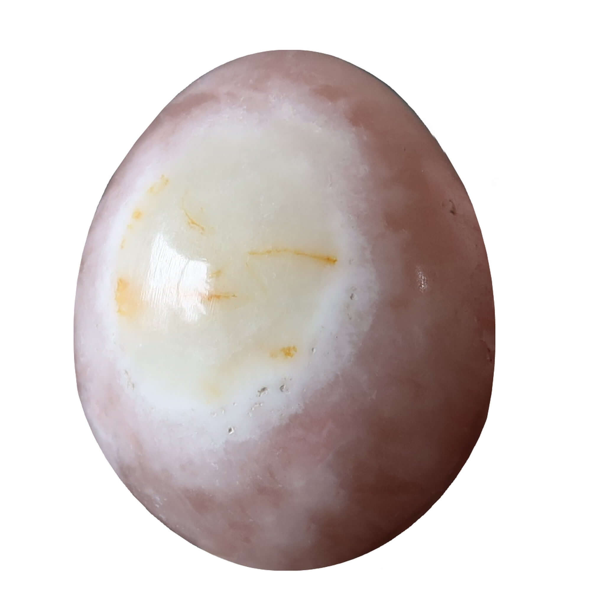 Œuf en calcite rose guerrier blessé Rose