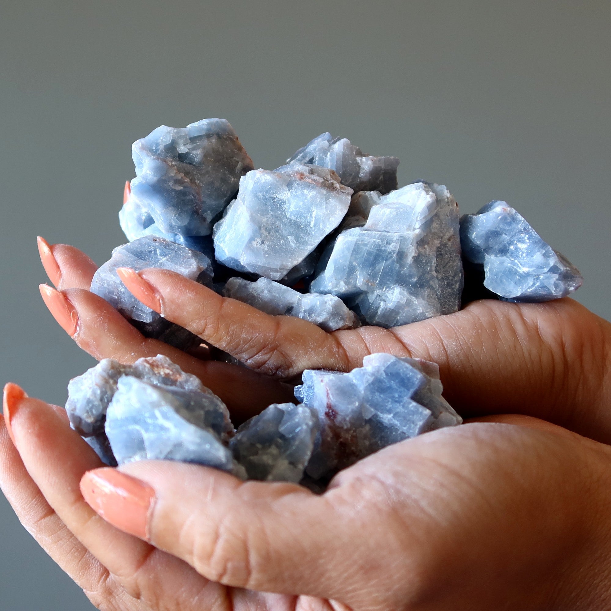 Rohkristallbündel Blauer Calcit, Himmelsmandala, 35 Stück