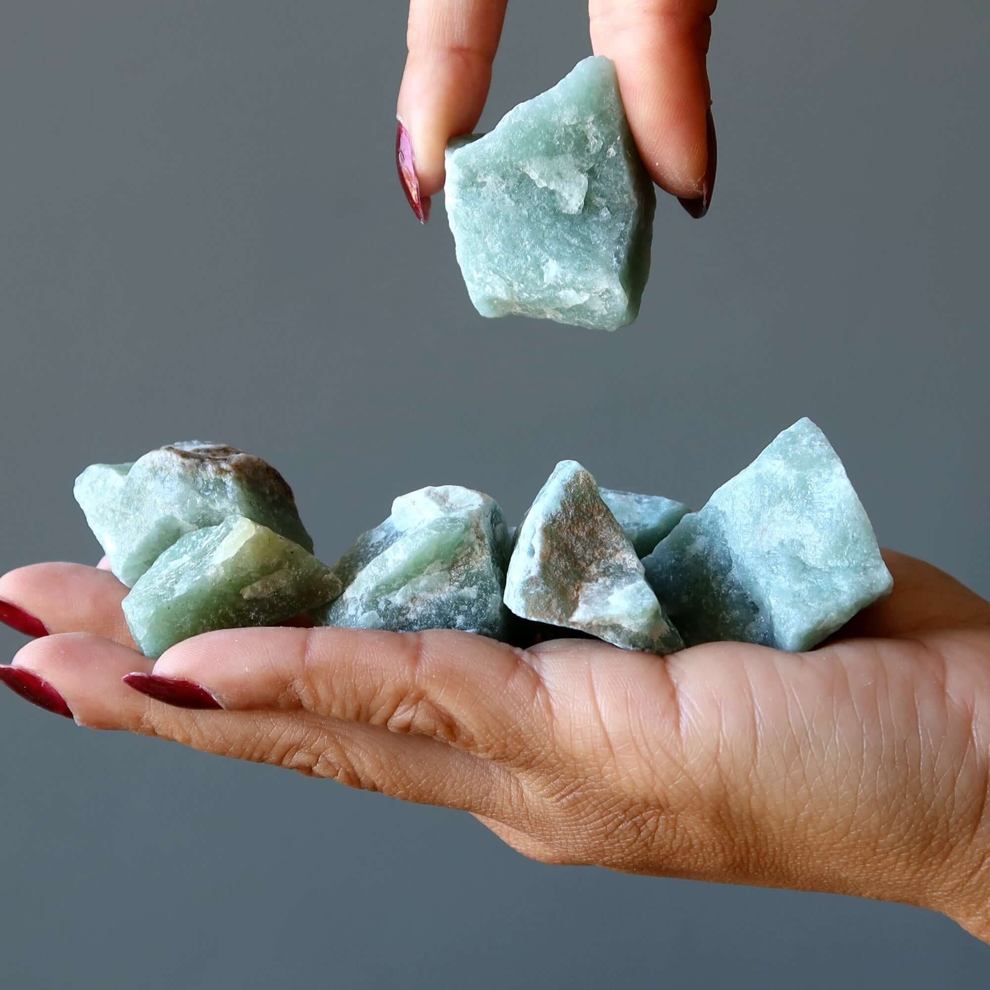 Green Calcite Raw Crystal Love of Money Matte Stone